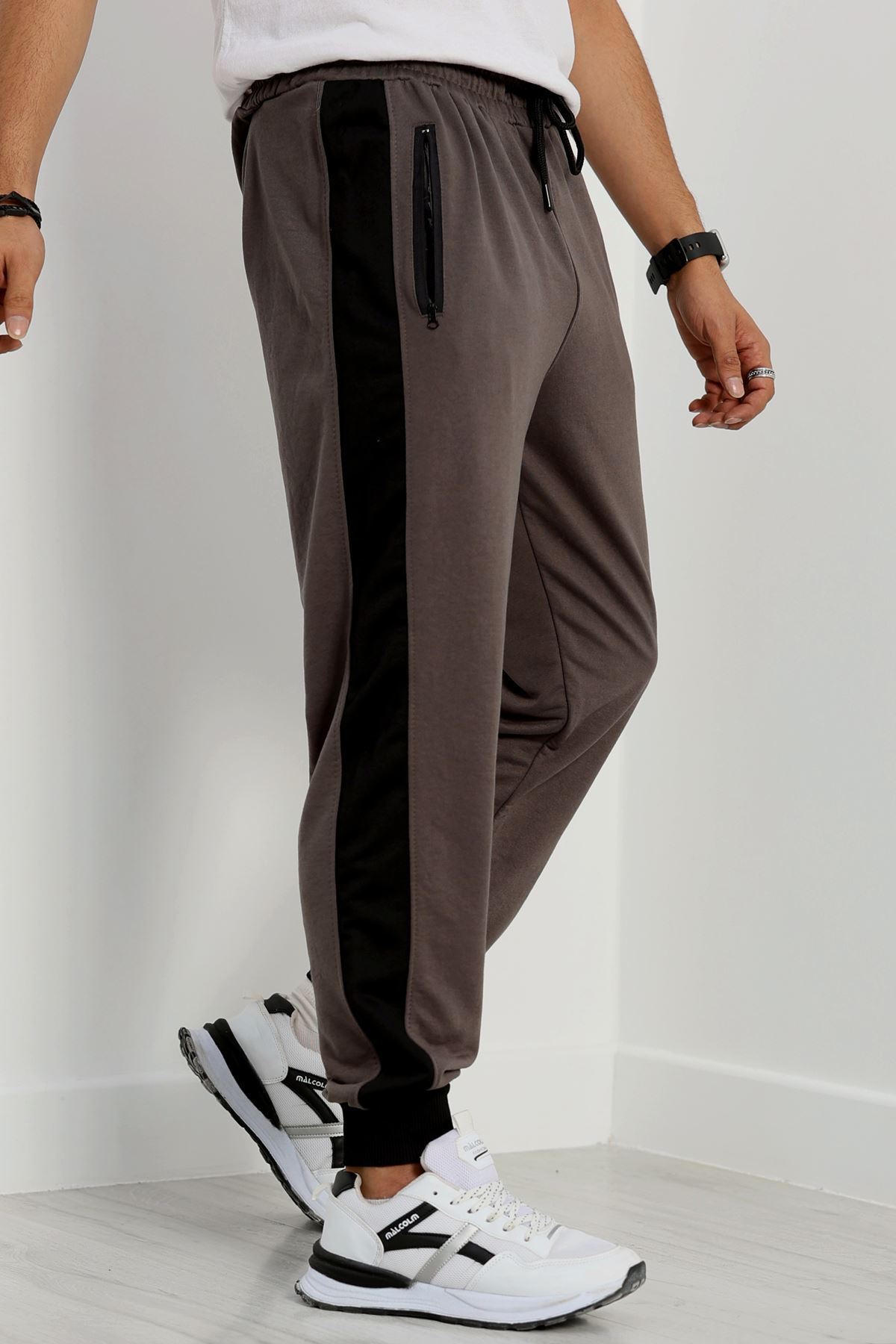 Şeritli Worteks Erkek Eşofman Altı Füme - 42151.1937.