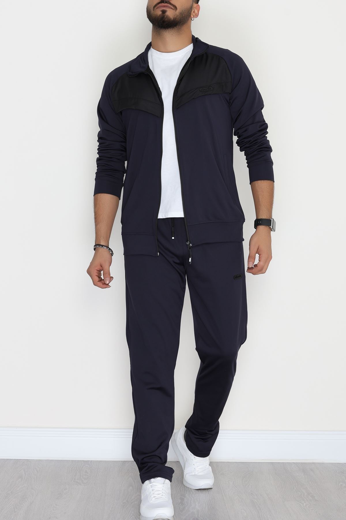 Önü Parçalı Dalgıç Erkek Eşofman Takımı Lacivert - 42536.1937.
