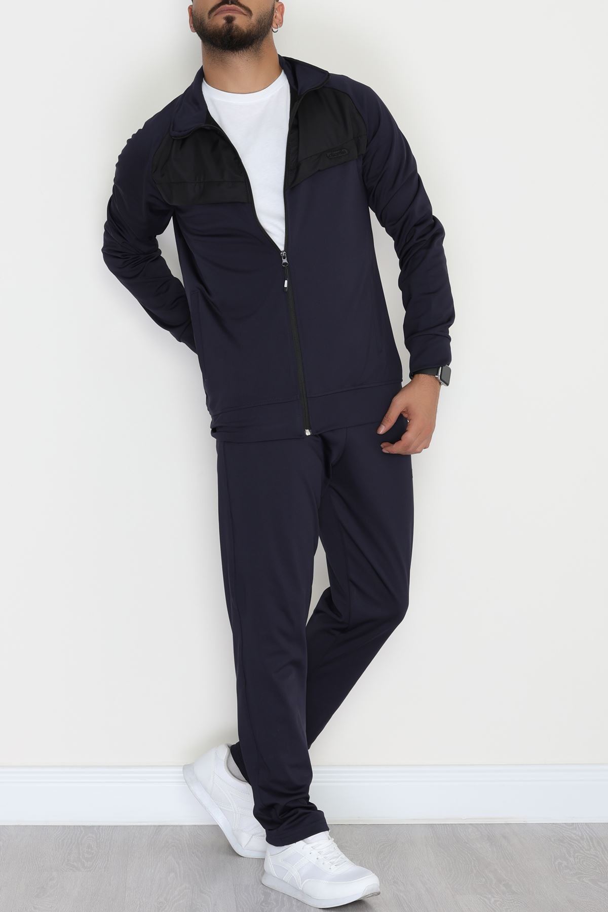 Önü Parçalı Dalgıç Erkek Eşofman Takımı Lacivert - 42536.1937.