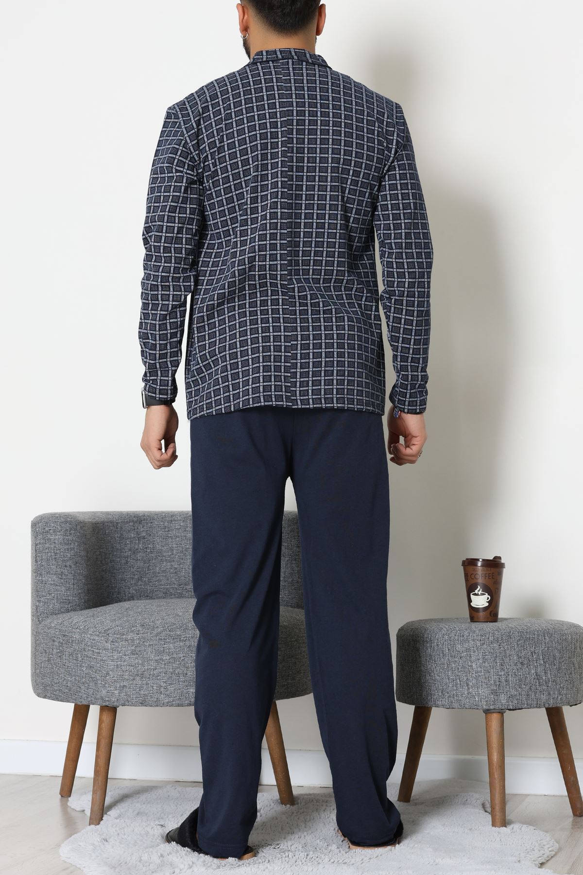 Süprem Boydan Düğmeli Erkek Pijama Takımı Laciekose - 70887.1838.