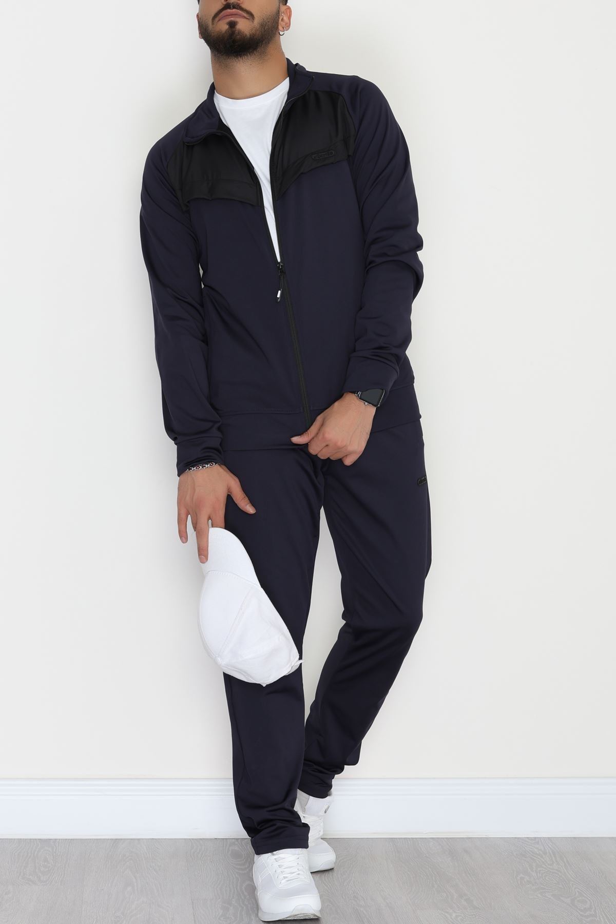 Önü Parçalı Dalgıç Erkek Eşofman Takımı Lacivert - 42536.1937.