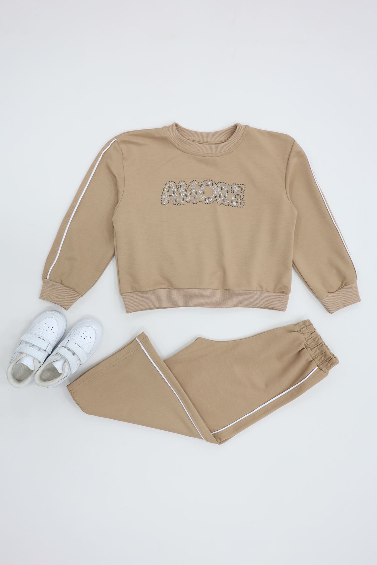 4-10 Yaş 2 İplik İkili Takım Vizon - 52186.1776.