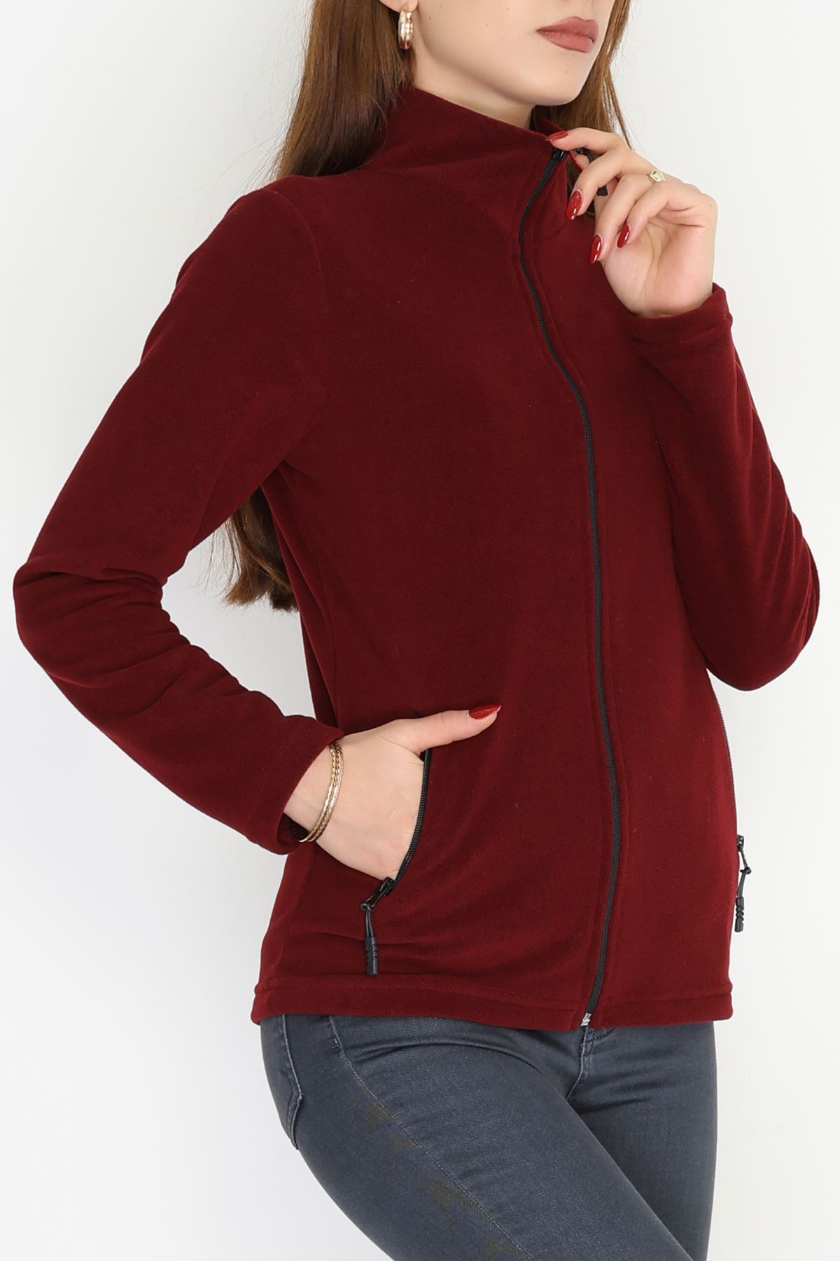 Unisex Polar Ceket Bordo - 51002.053.