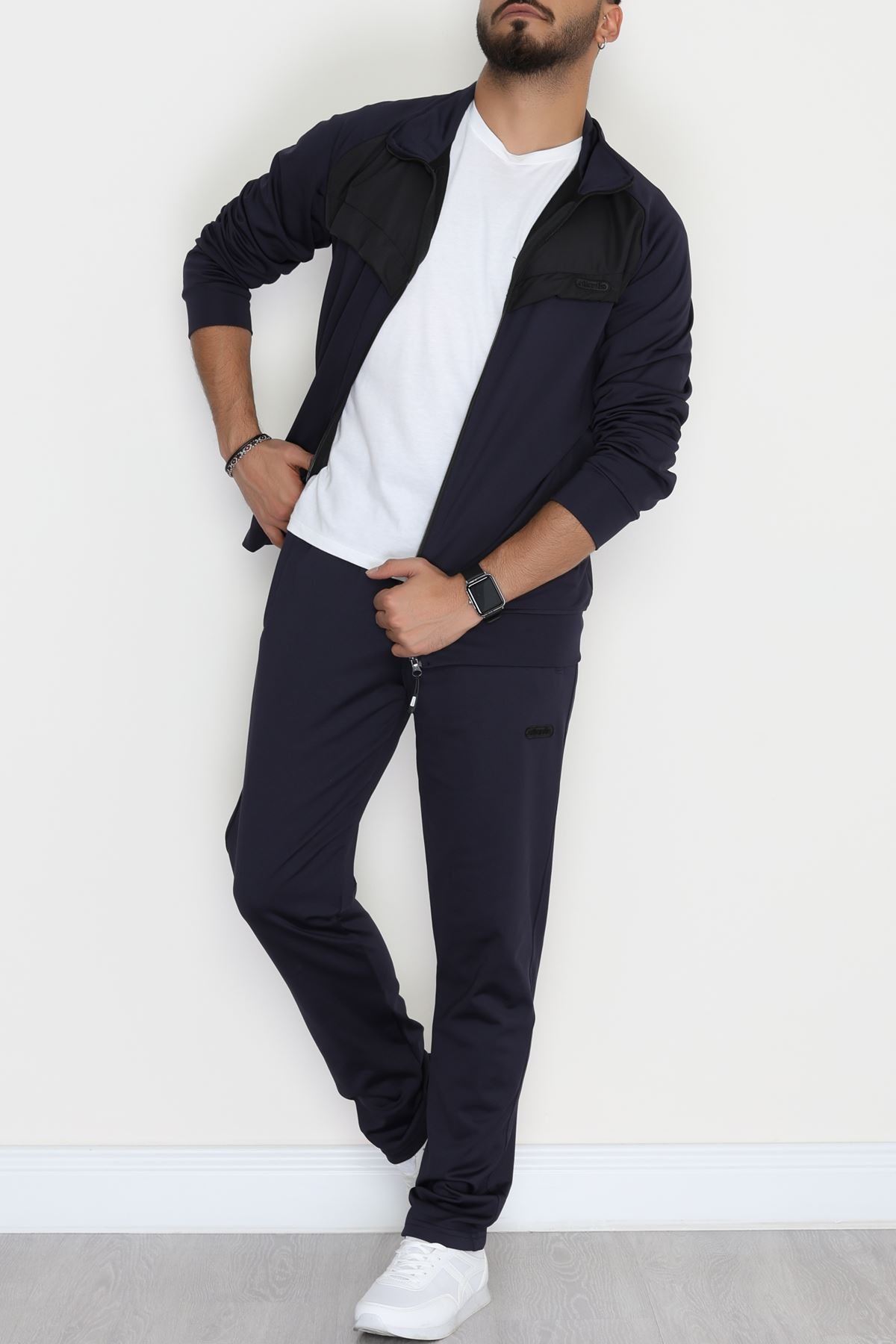 Önü Parçalı Dalgıç Erkek Eşofman Takımı Lacivert - 42536.1937.