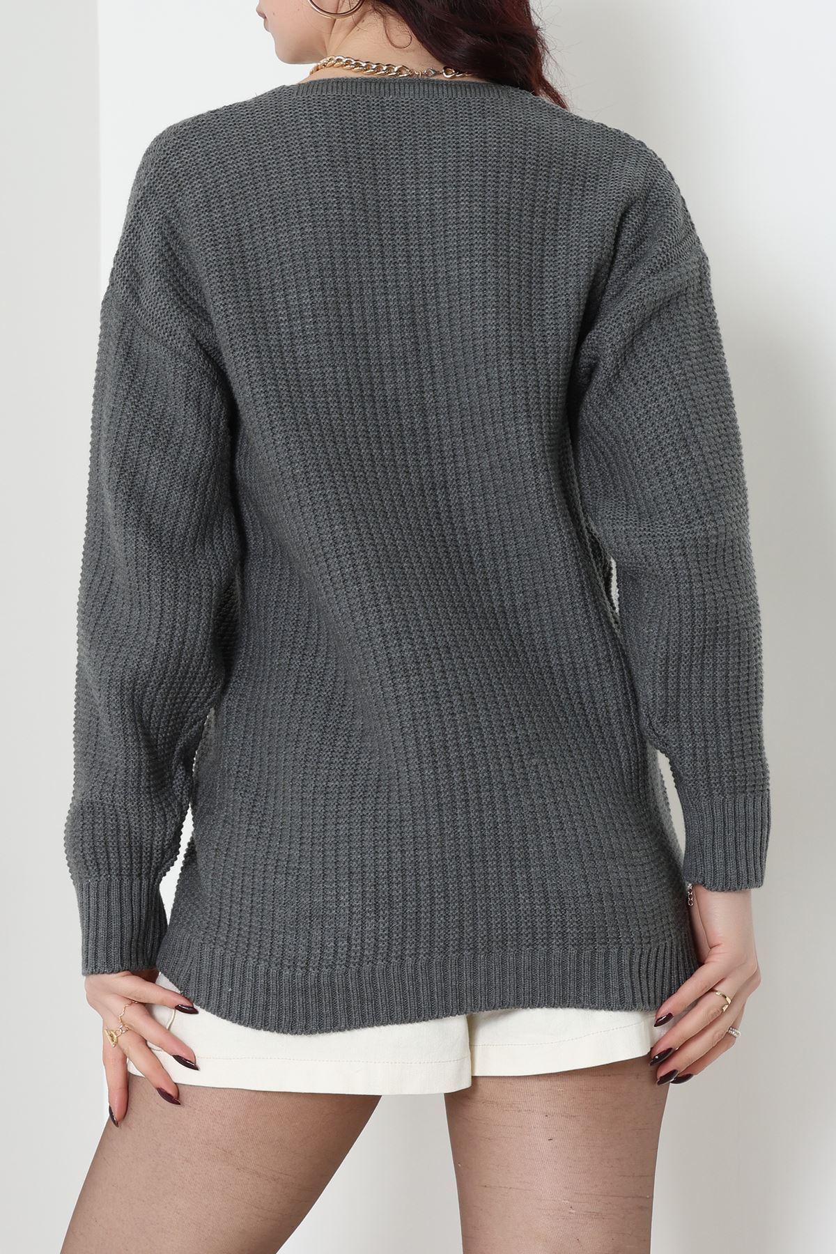 Nakışlı Hırka Fümelatte - 490.1577.