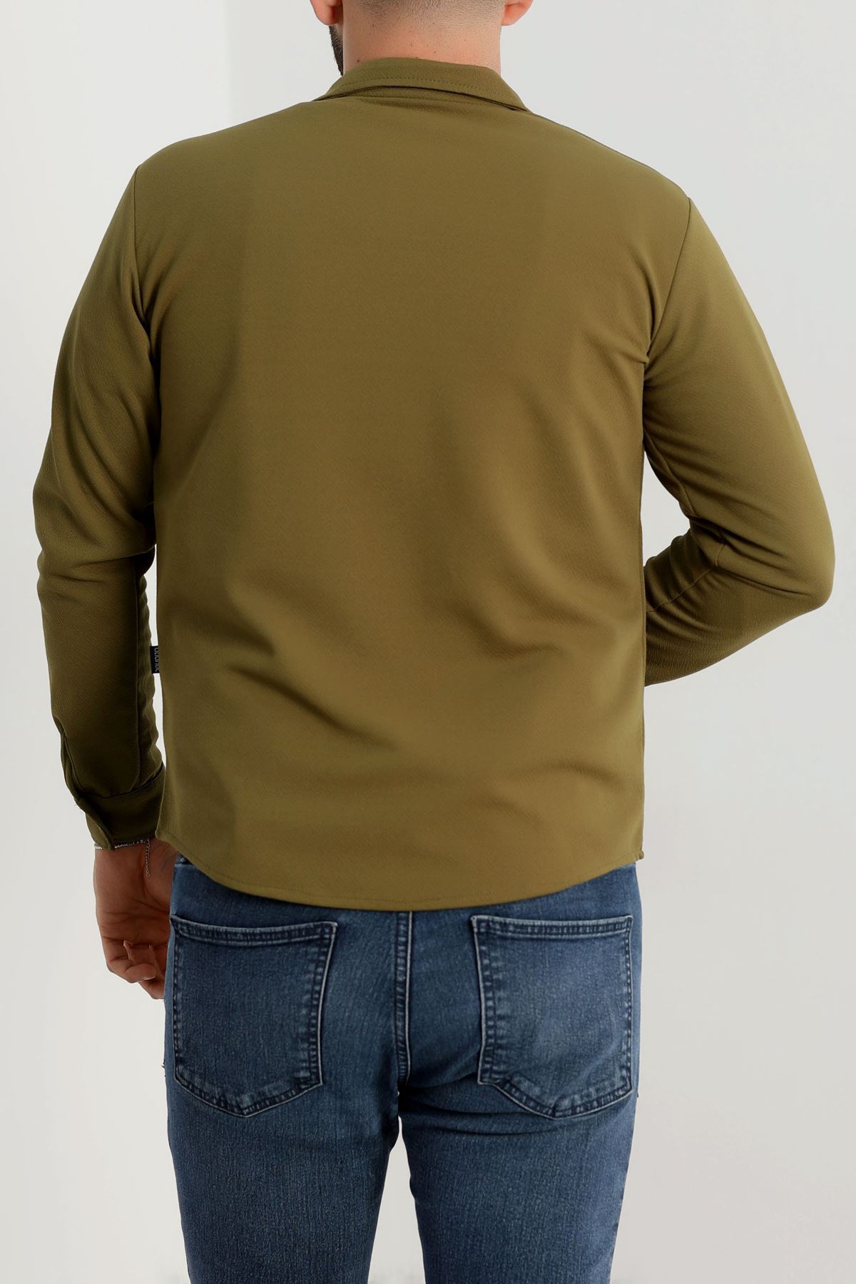 Zra Krep Erkek Gömlek Haki - 42188.1937.