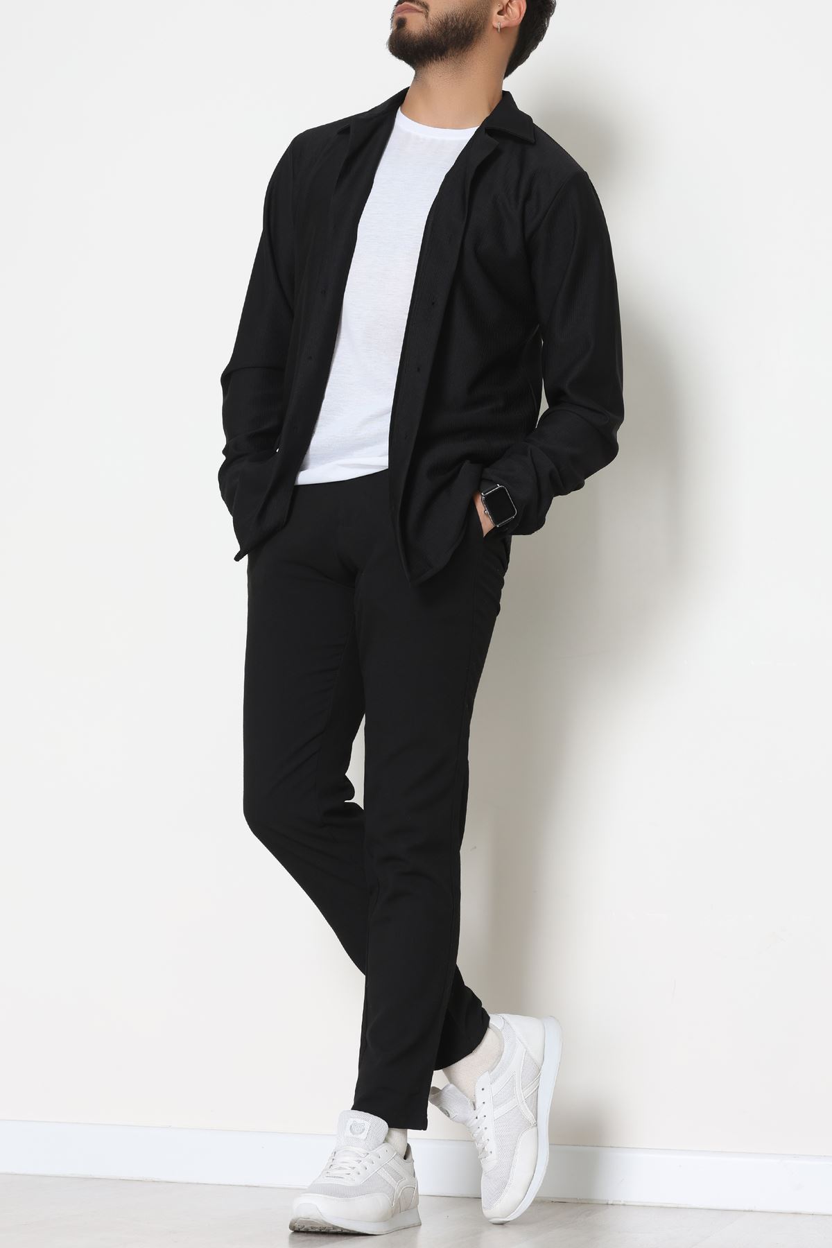 Ottoman  Fitilli Erkek Gömlek Siyah - 31804.1937.