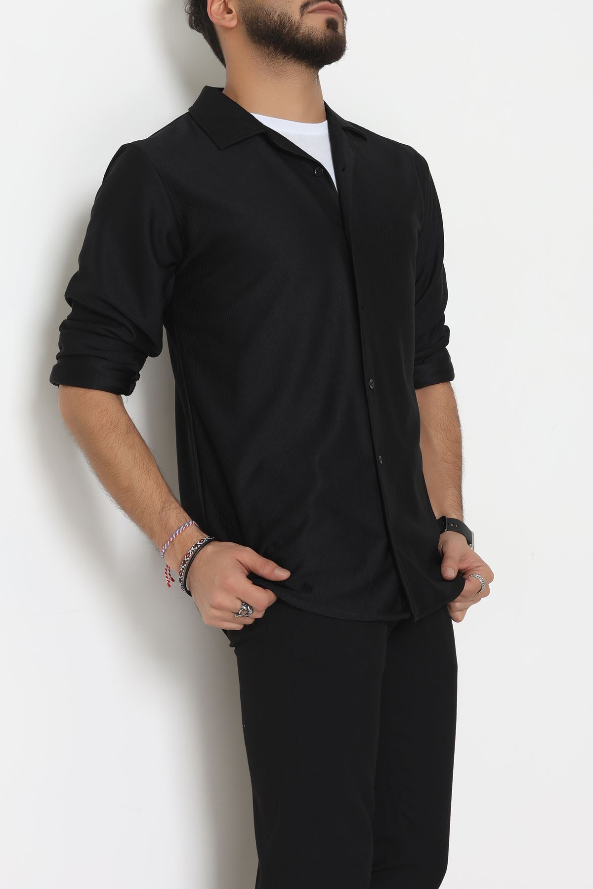 Ottoman  Fitilli Erkek Gömlek Siyah - 31804.1937.