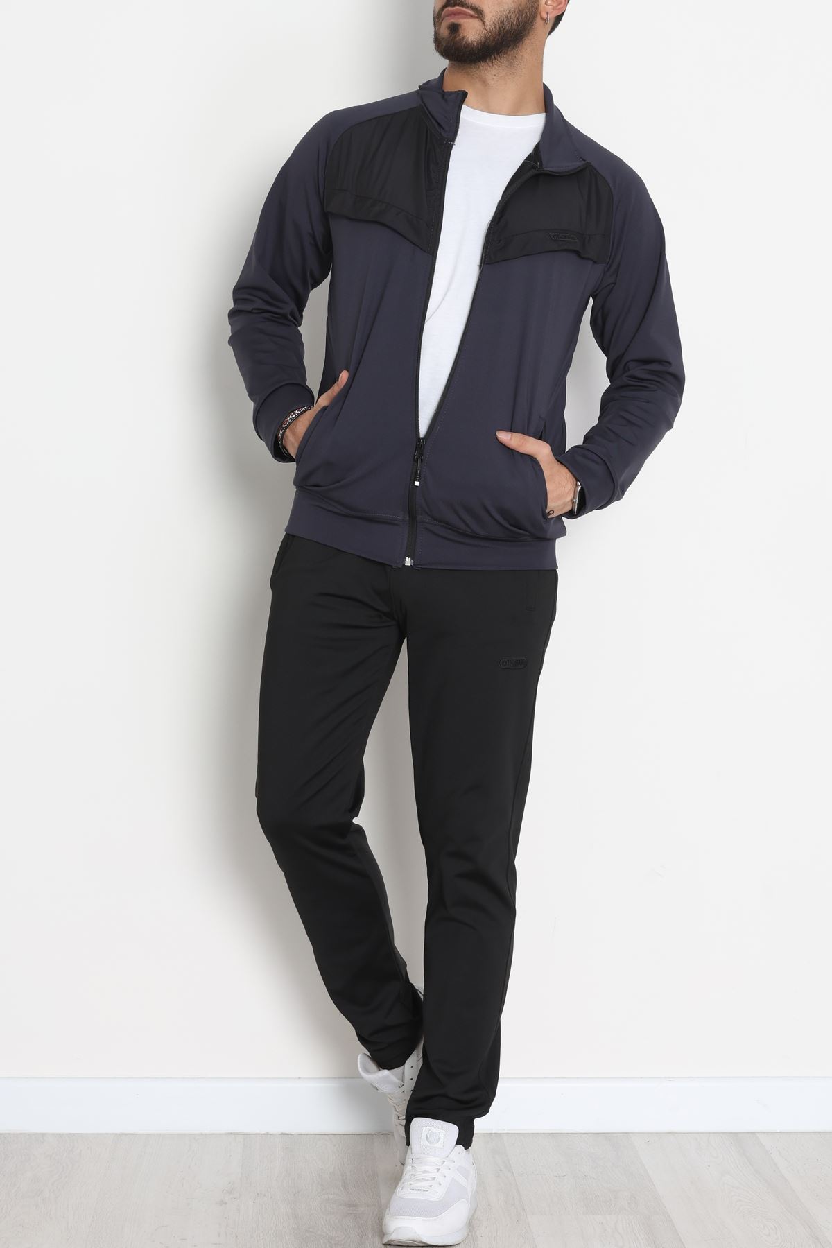 Önü Parçalı Dalgıç Erkek Eşofman Takımı Antrasit - 42536.1937.