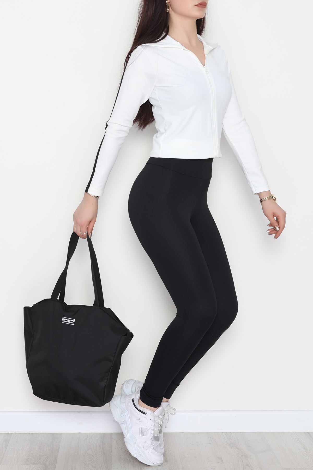 Şeritli Dalgıç Ceket Beyaz - 50098.053.