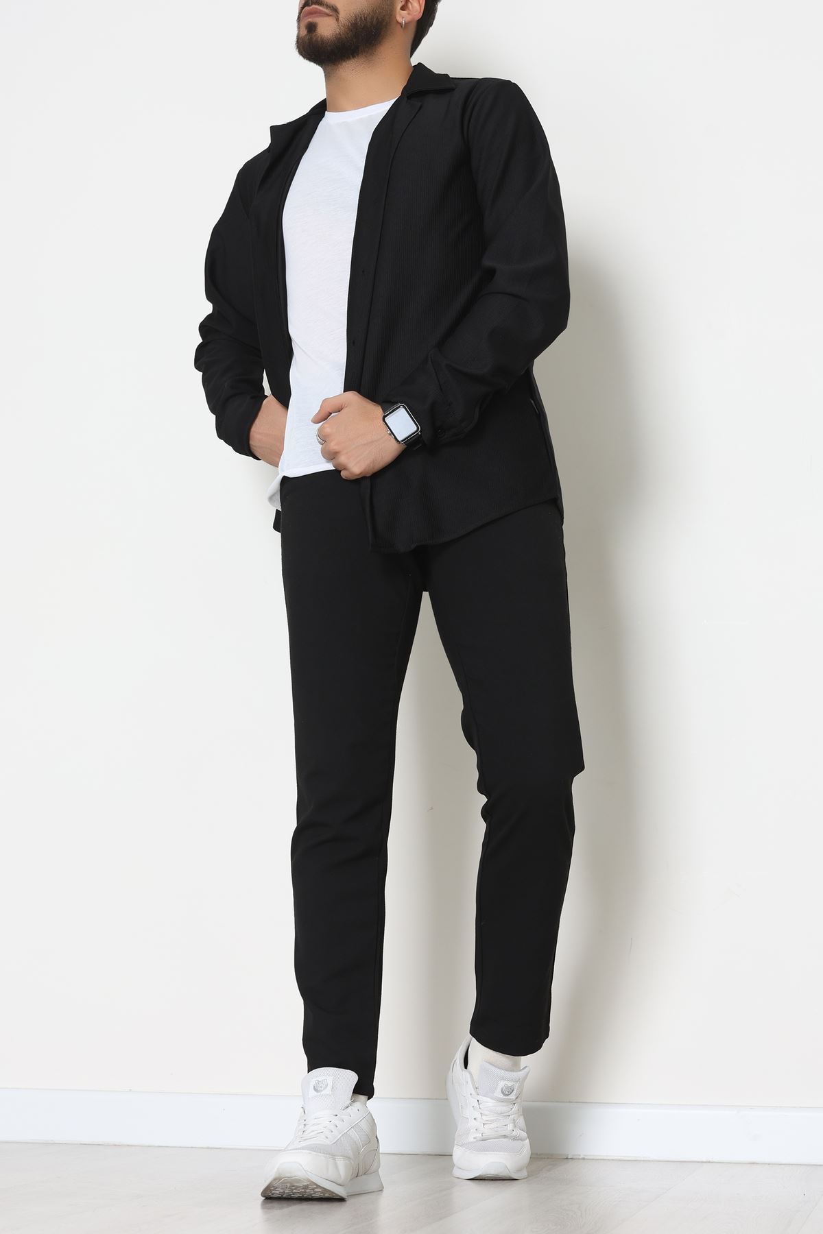 Ottoman  Fitilli Erkek Gömlek Siyah - 31804.1937.