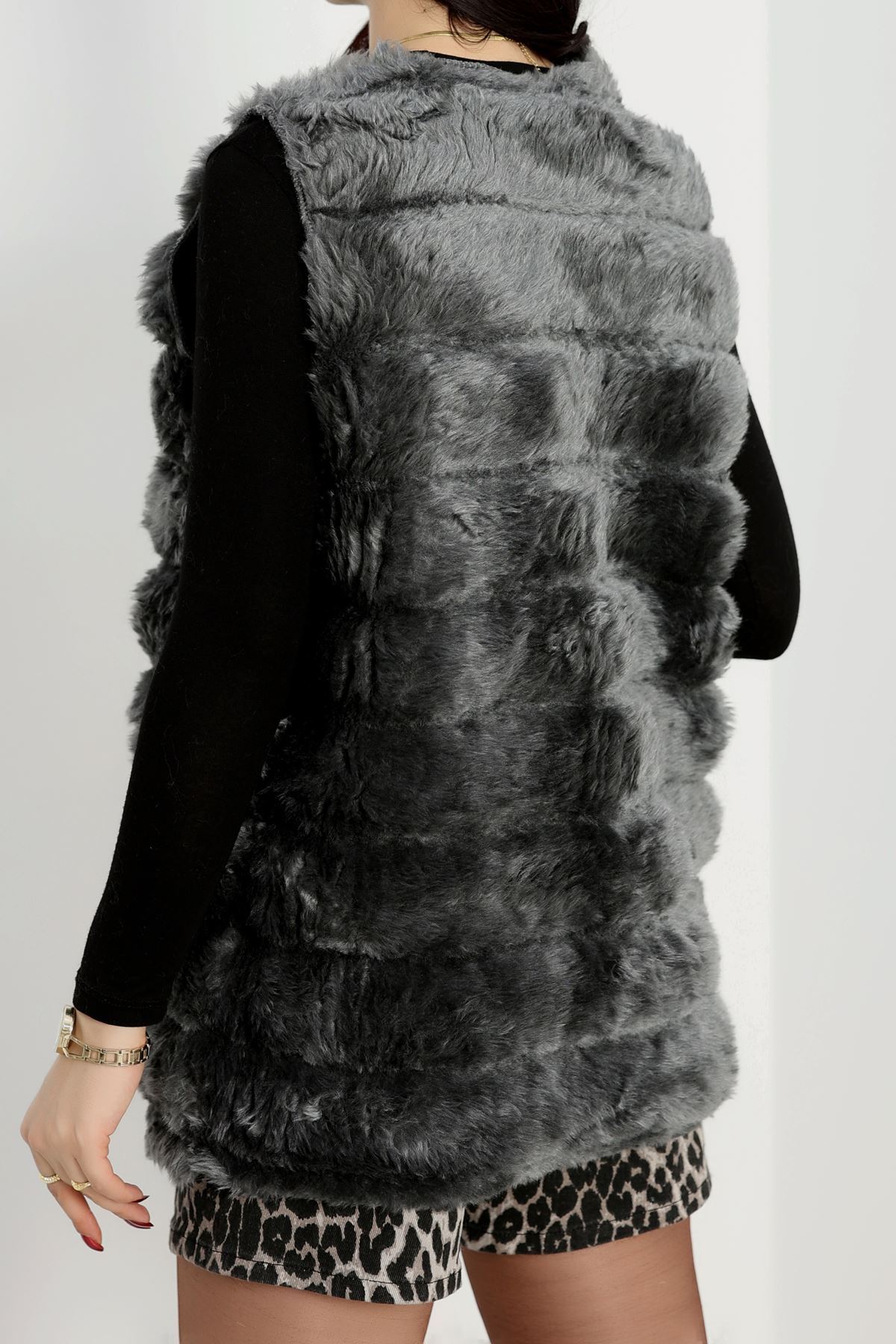 Kürk Görünümlü Yelek Antrasit - 80899.107.