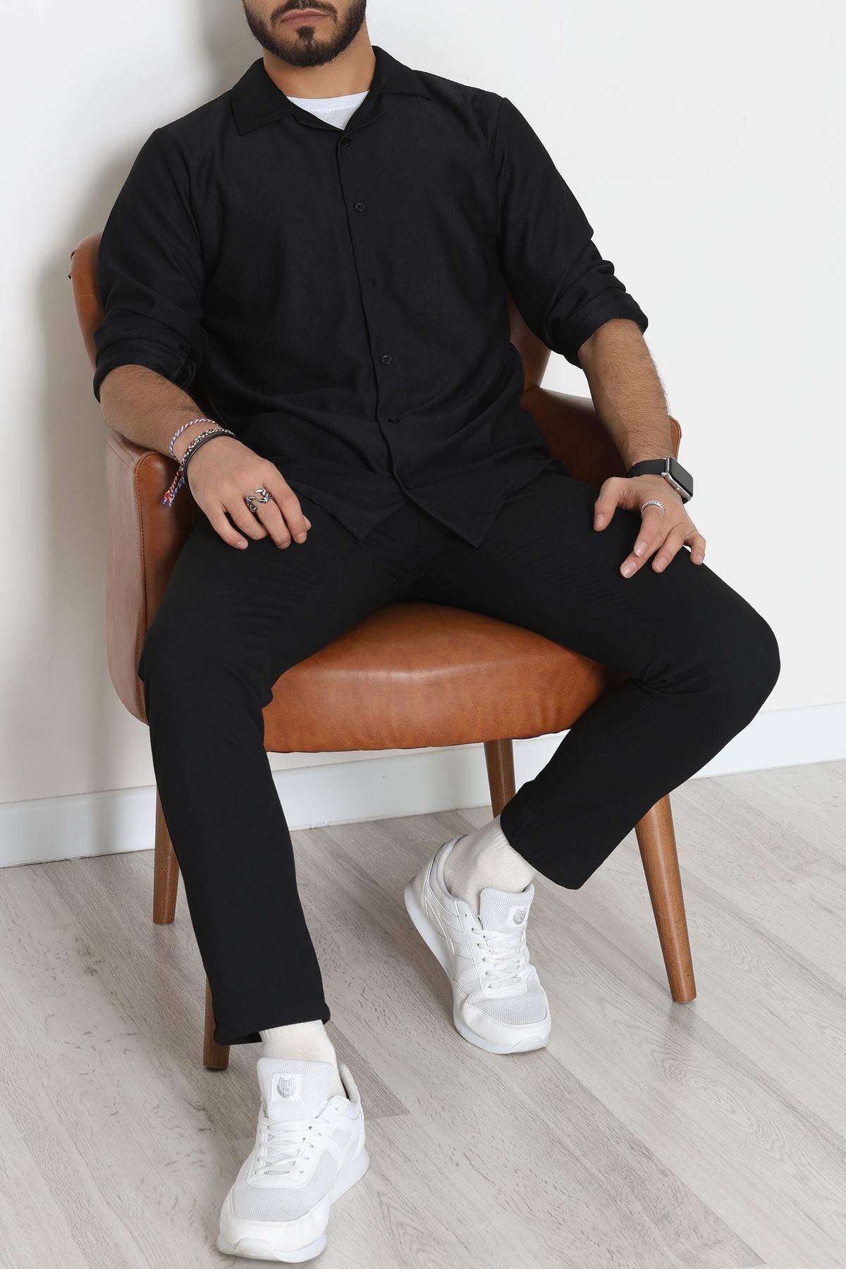 Ottoman  Fitilli Erkek Gömlek Siyah - 31804.1937.