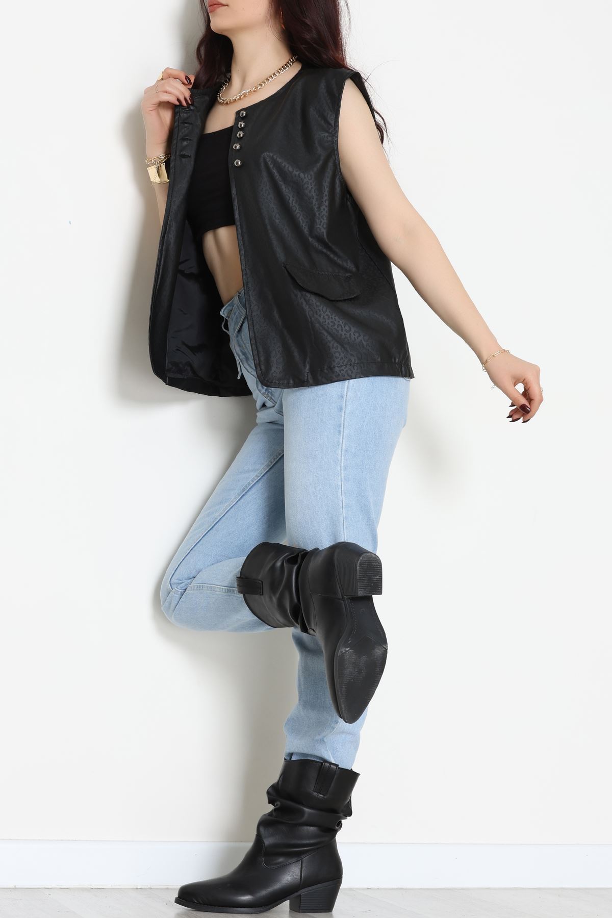 Deri Yelek Siyah - 8736.2126.