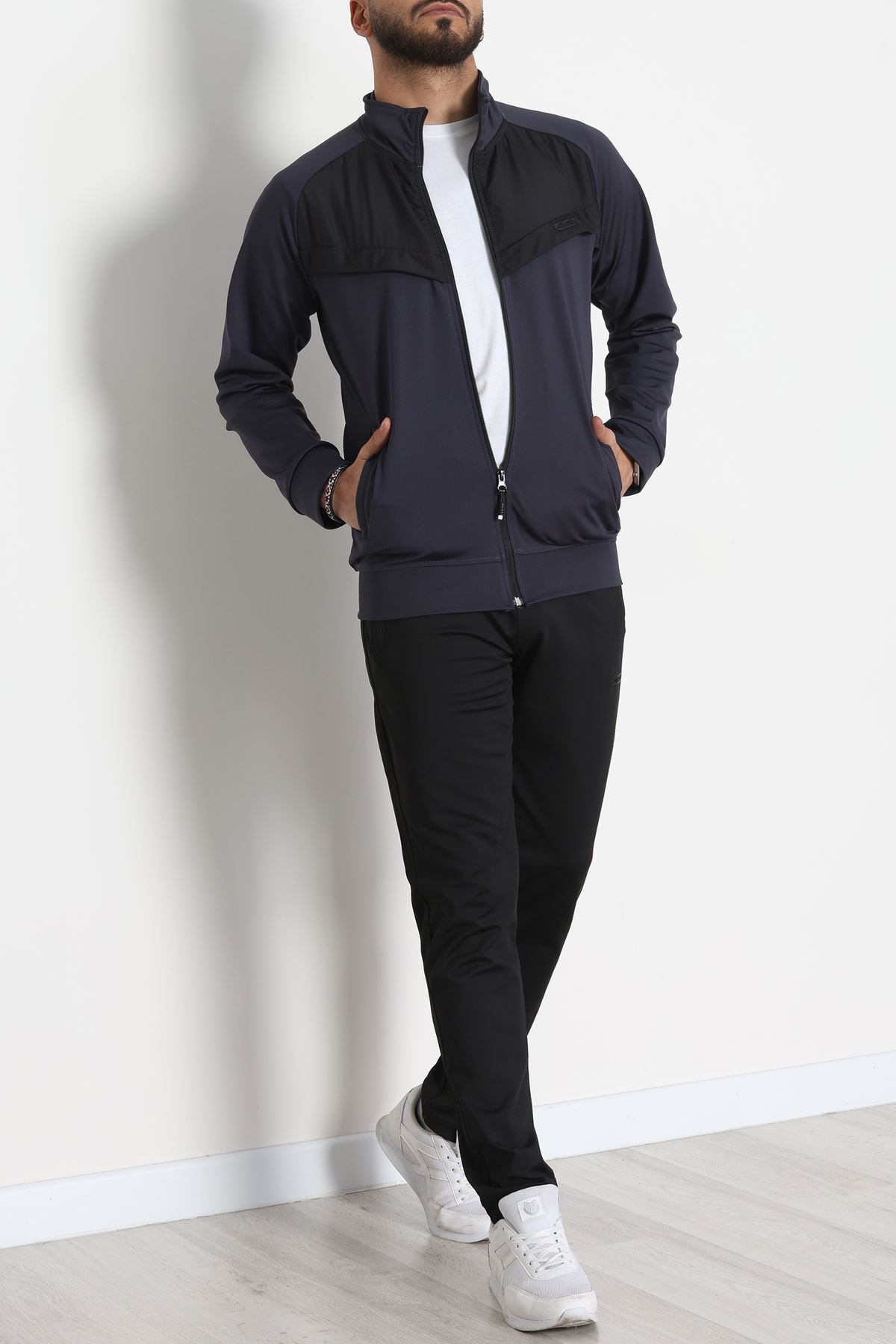 Önü Parçalı Dalgıç Erkek Eşofman Takımı Antrasit - 42536.1937.