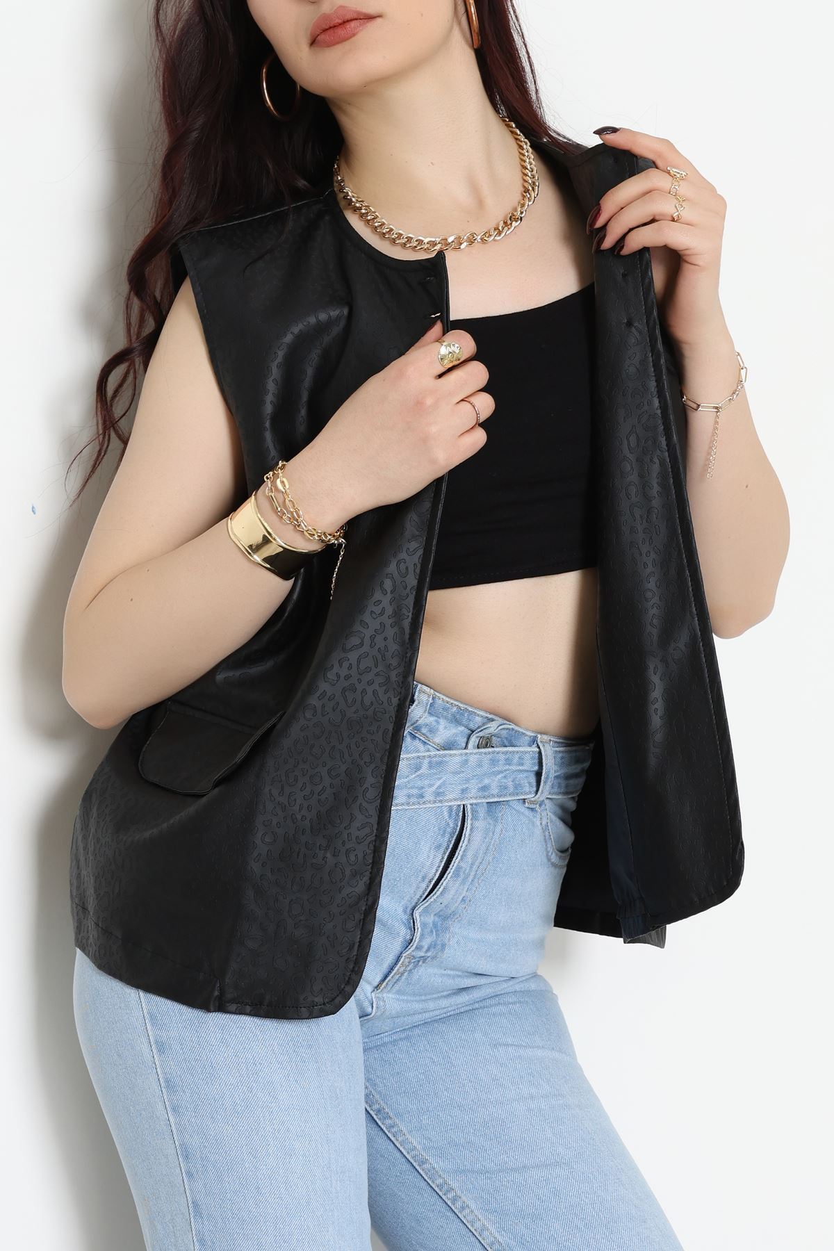 Deri Yelek Siyah - 8736.2126.