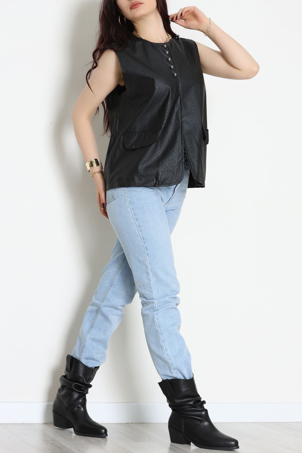 Deri Yelek Siyah - 8736.2126.