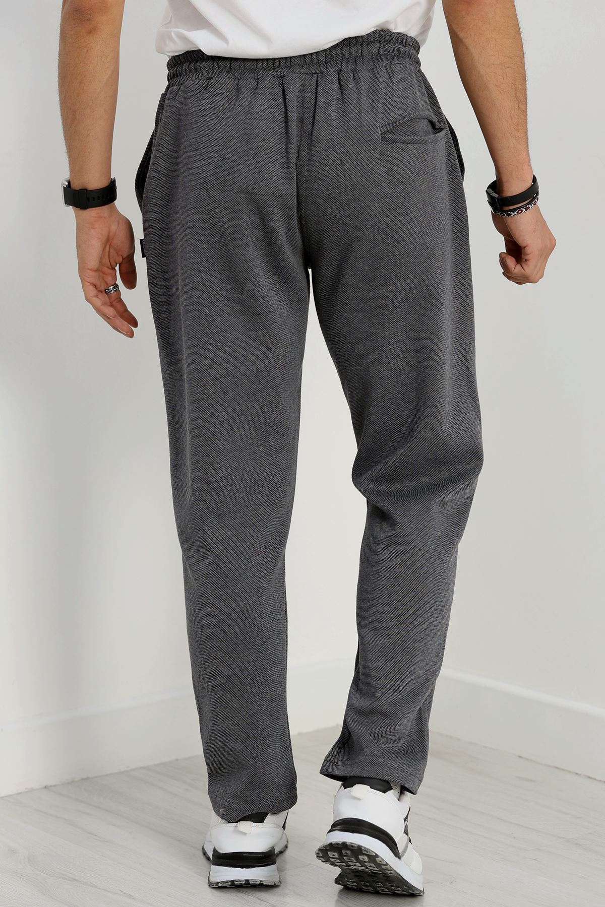 Düz Paça Pike Erkek Eşofman Altı Füme - 42216.1937.