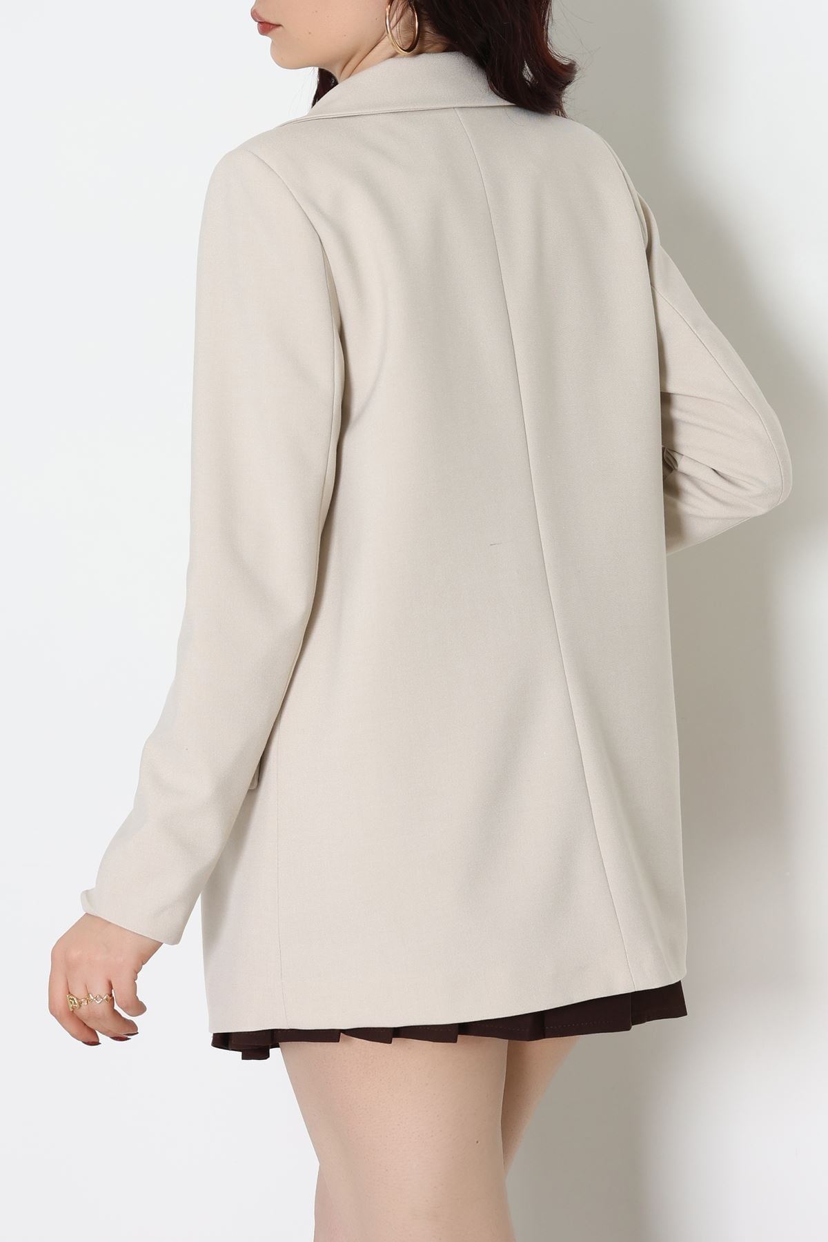 Astarlı Poliviskon Blazer Ceket Bej - 31823.1397.