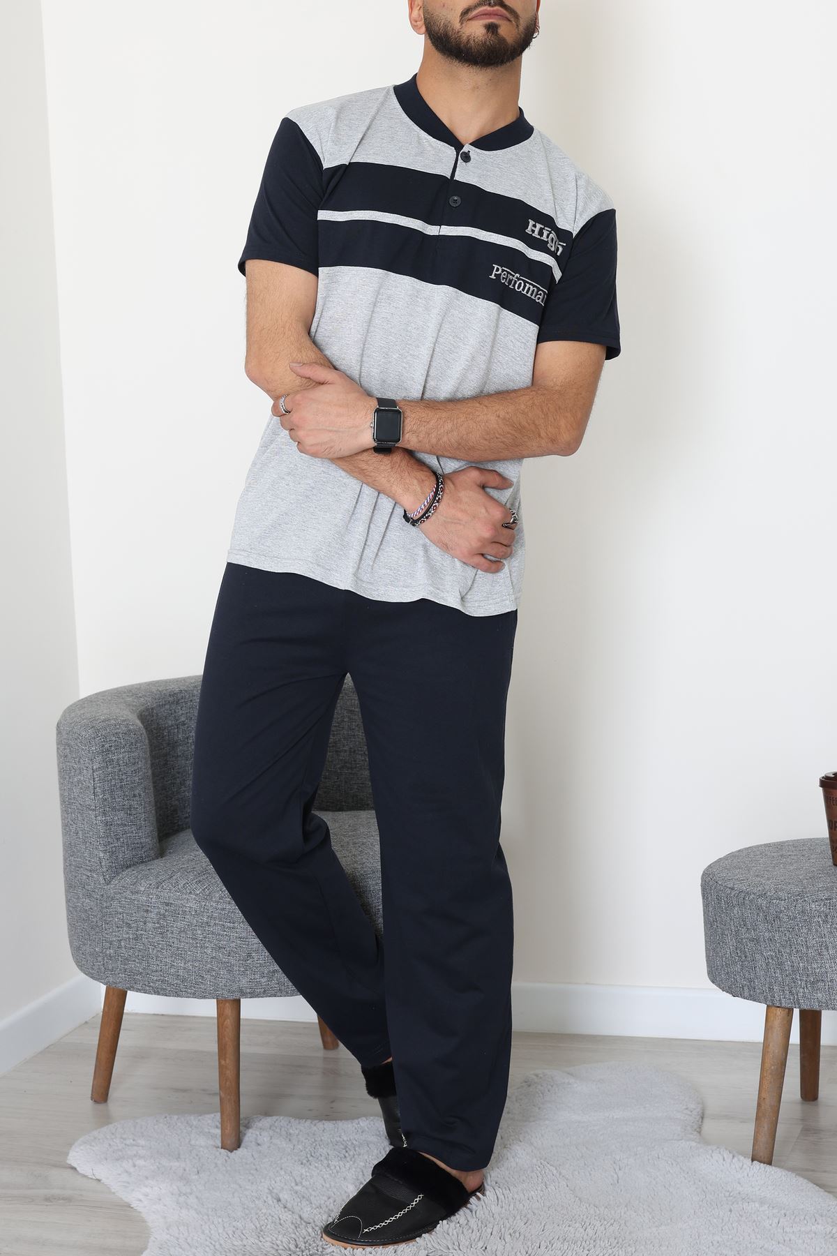 Süprem Erkek Pijama Takımı Gri - 42792.1838.