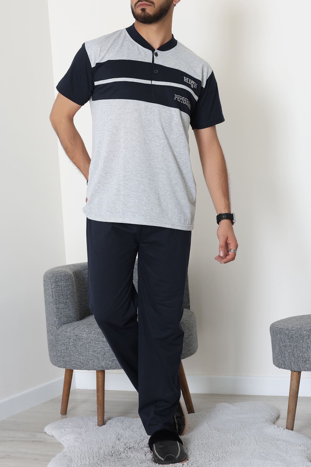 Süprem Erkek Pijama Takımı Gri - 42792.1838.