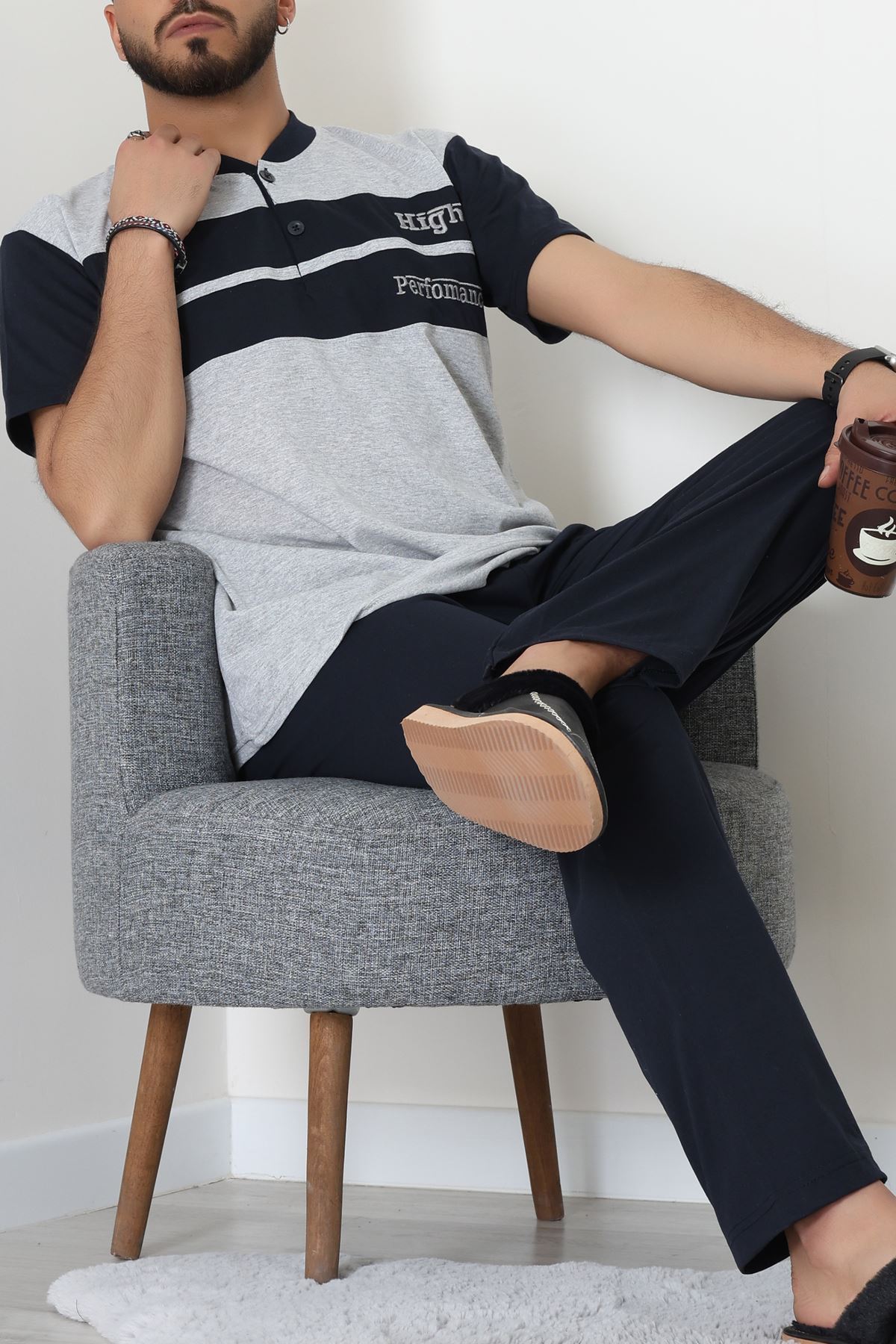 Süprem Erkek Pijama Takımı Gri - 42792.1838.