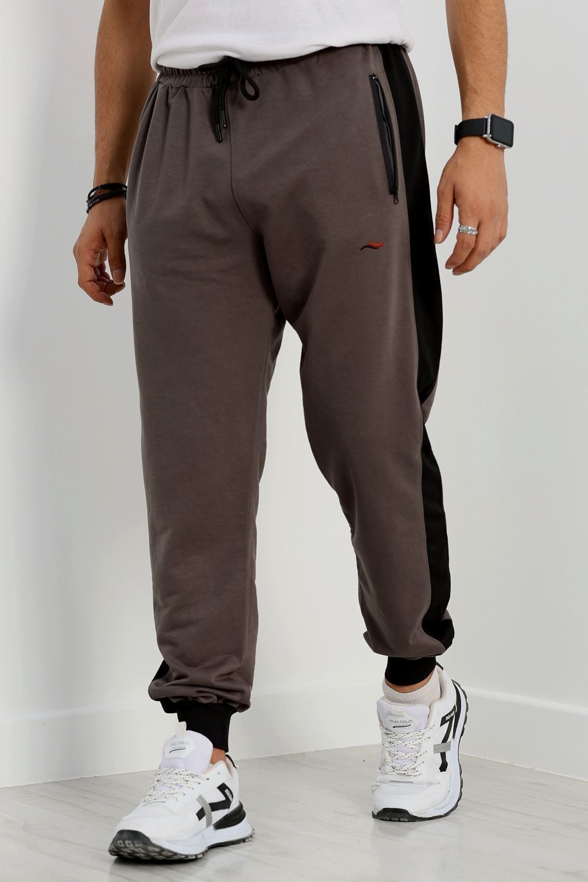 Şeritli Worteks Erkek Eşofman Altı Füme - 42151.1937.