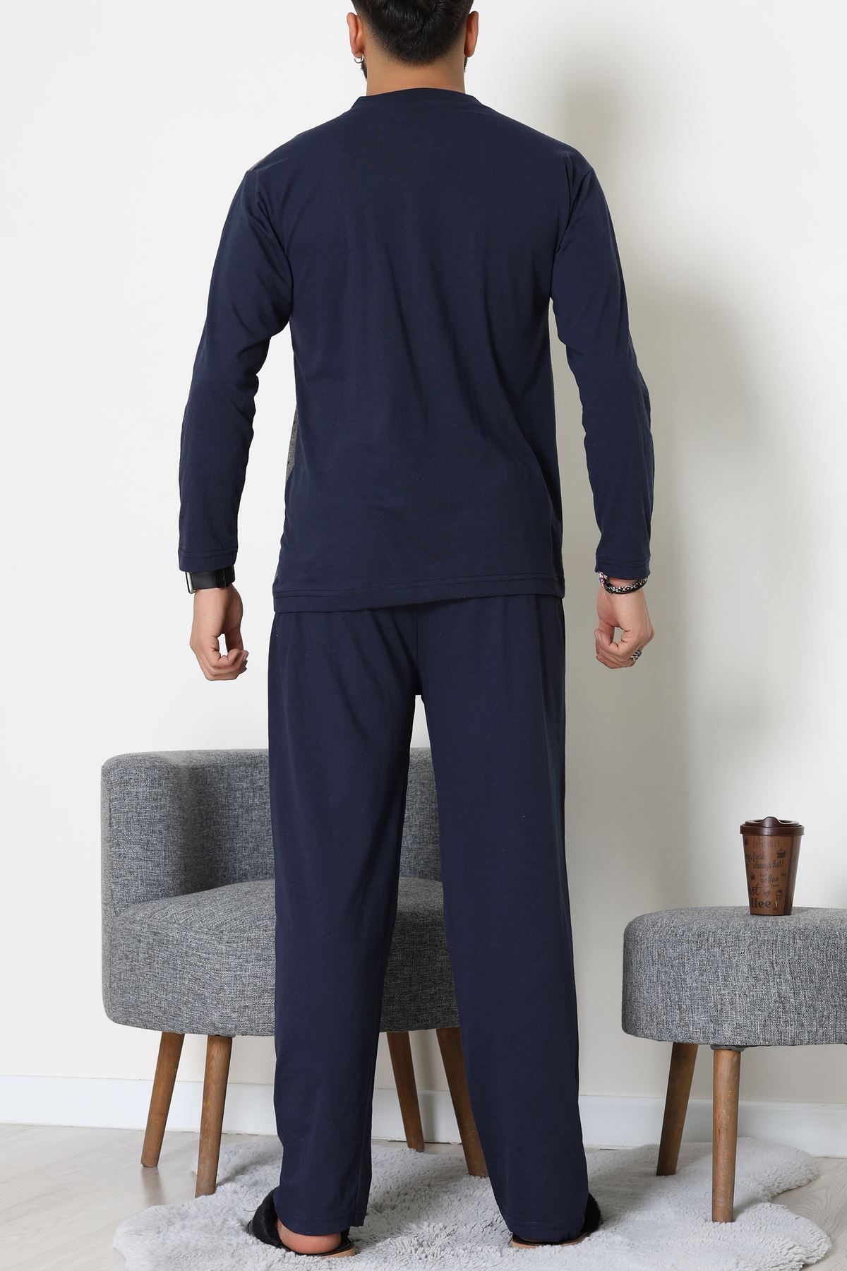 Süprem Jakarlı Erkek Pijama Takımı Vizon - 70888.1838.