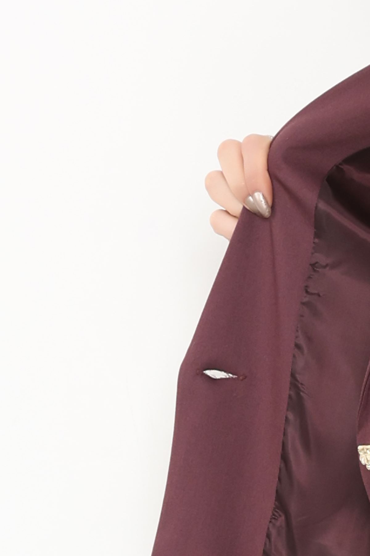 Lizbon Crop Ceket Mürdüm - 6250.424.