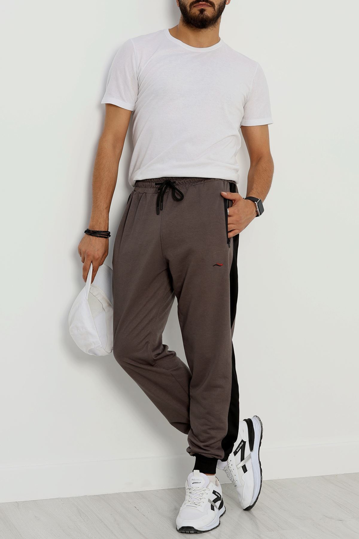 Şeritli Worteks Erkek Eşofman Altı Füme - 42151.1937.