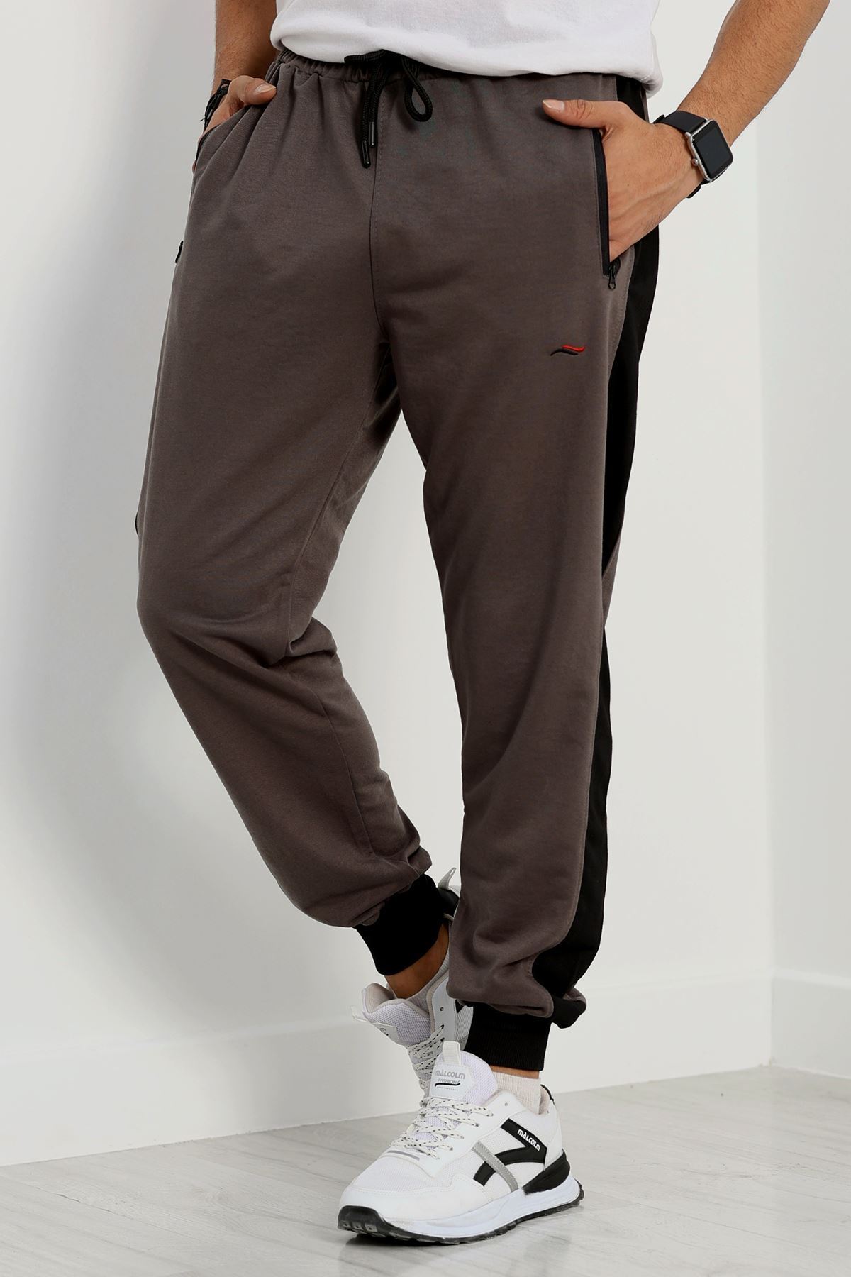 Şeritli Worteks Erkek Eşofman Altı Füme - 42151.1937.