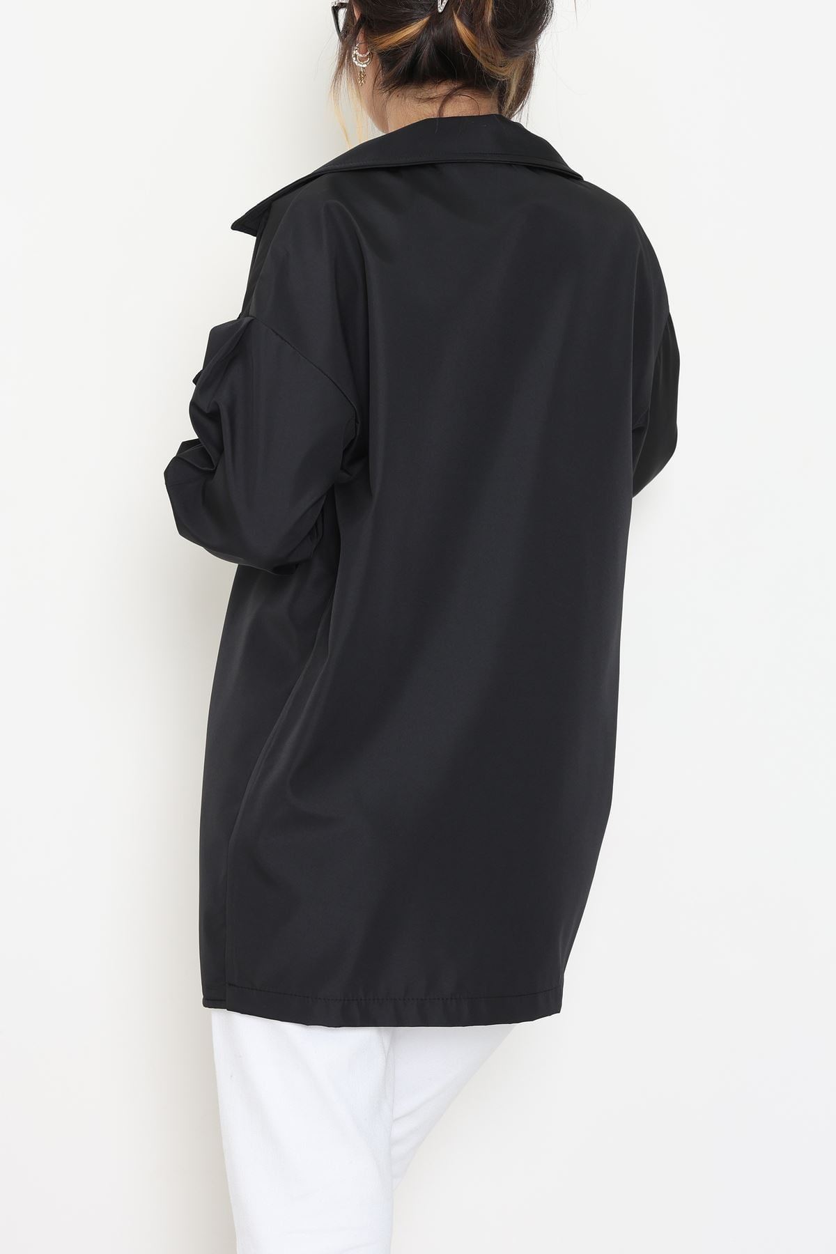 Düğmeli Trençkot Siyah - 7578.179.