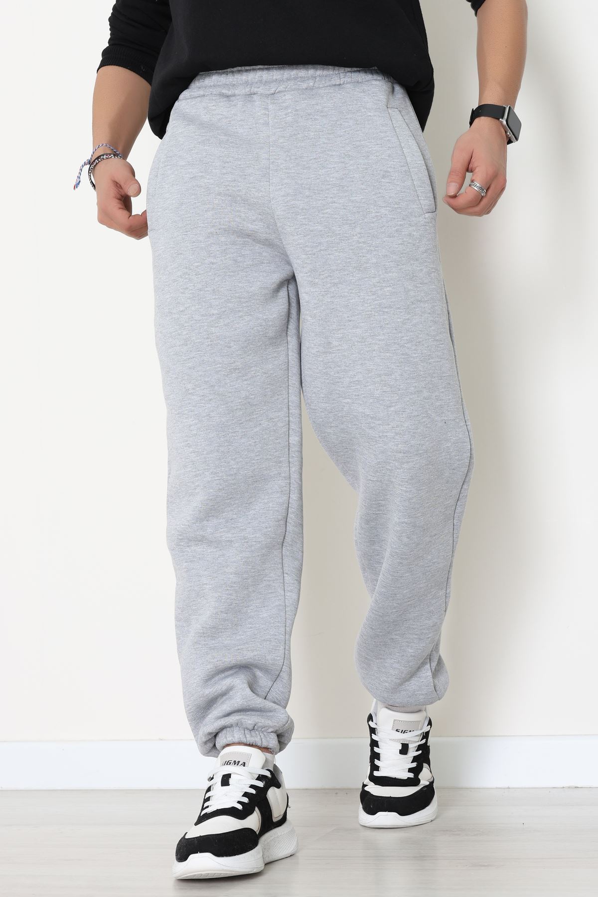 3 İplik Şardonlu Erkek Eşofman Altı Gri - 42615.1878.