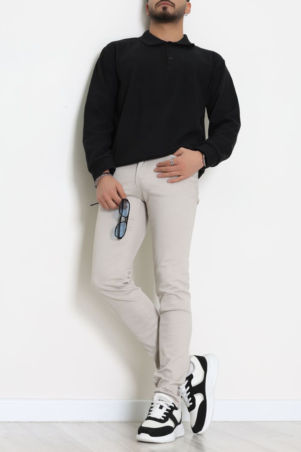 Polo Yaka Selanik Erkek Sweat Siyah - 70863.1567.