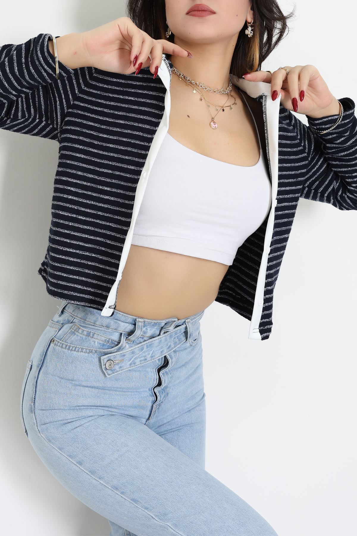 Düğmeli Hırka Lacivert - 31835.2131.