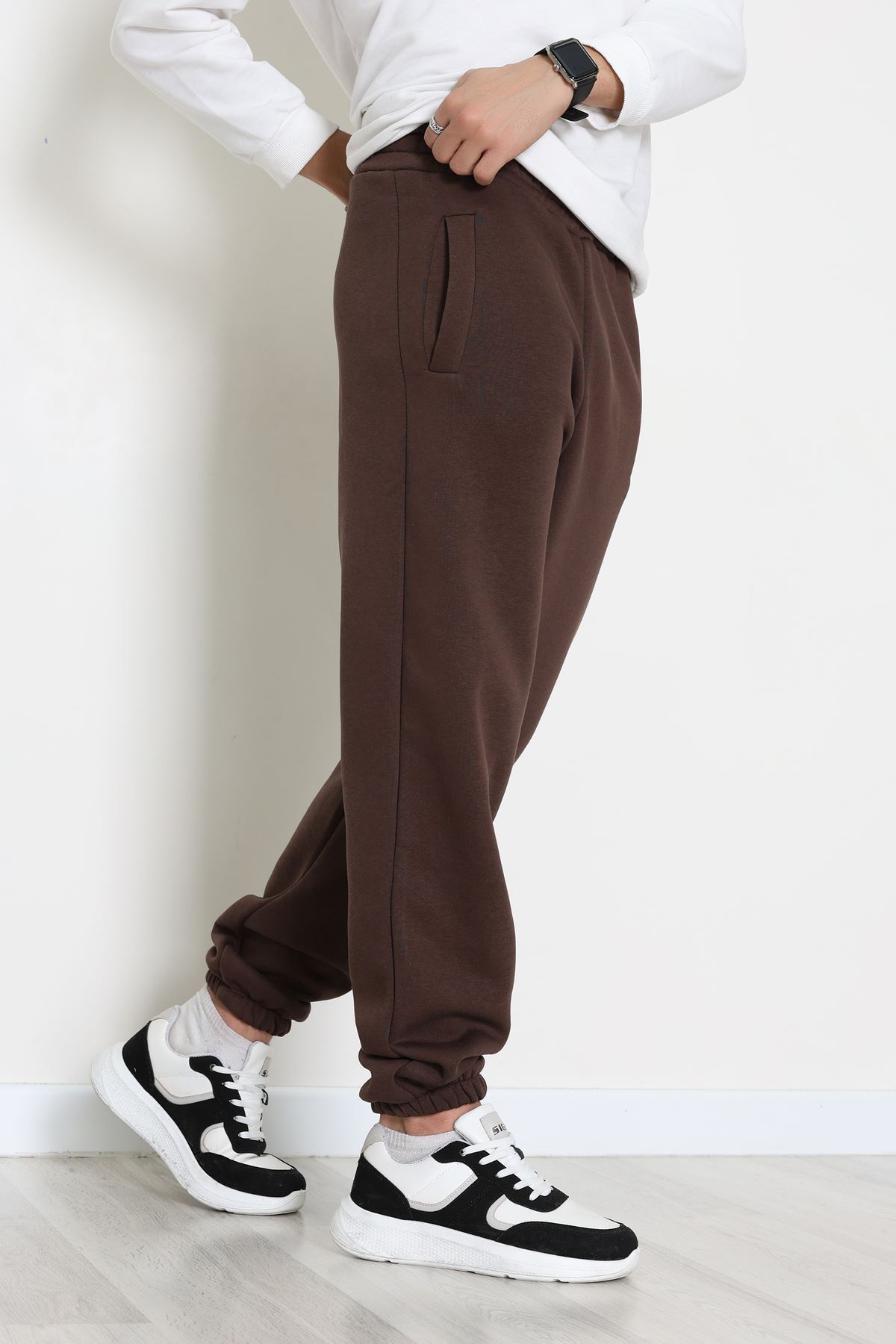 3 İplik Şardonlu Erkek Eşofman Altı Kahve - 42615.1878.