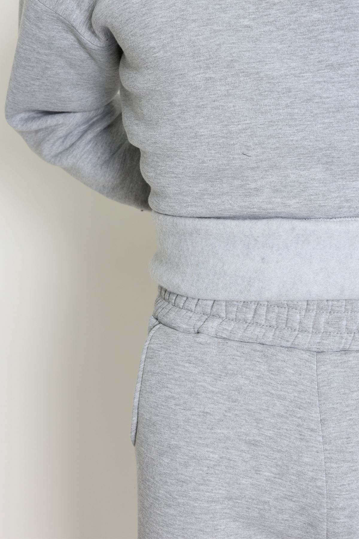 3 İplik Şardonlu Erkek Eşofman Takımı Gri - 42614.1878.