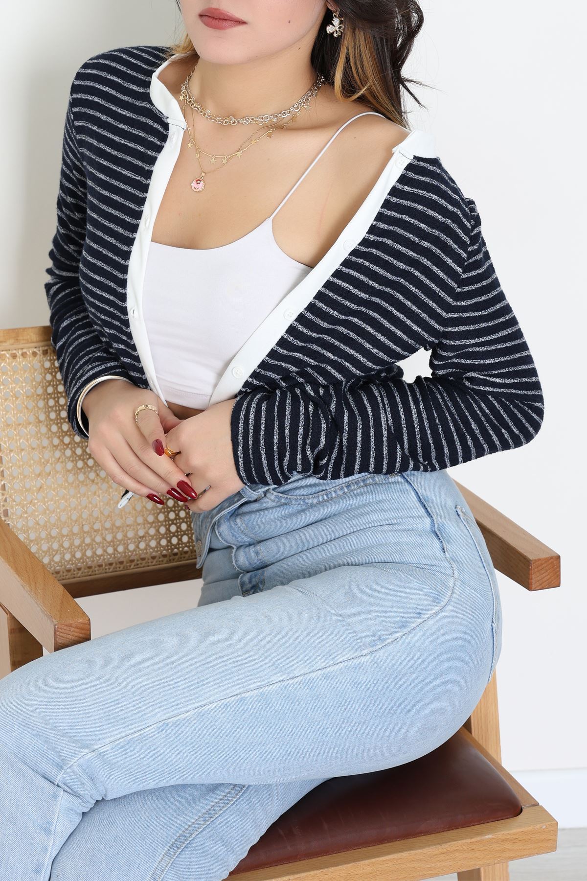 Düğmeli Hırka Lacivert - 31835.2131.