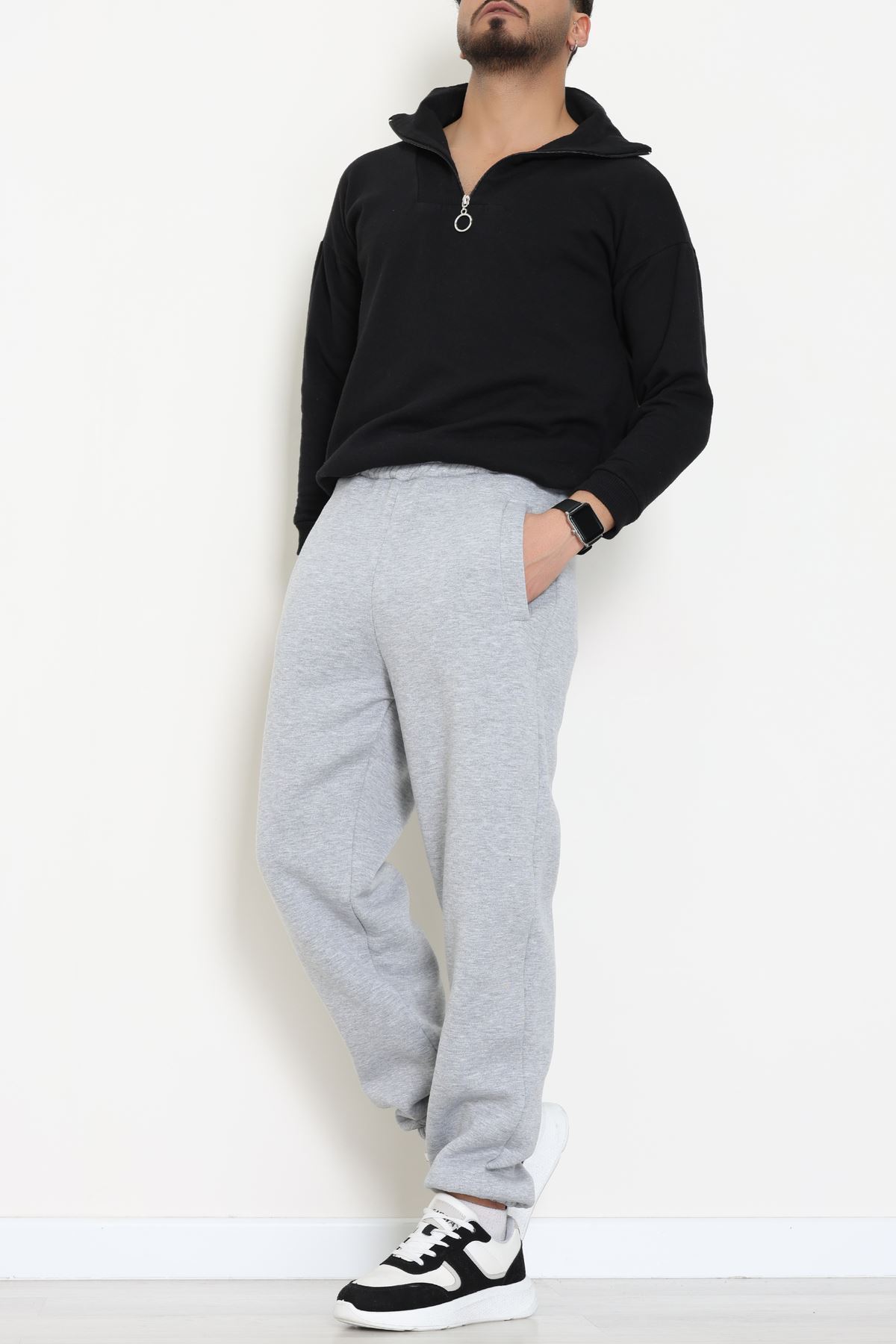 3 İplik Şardonlu Erkek Eşofman Altı Gri - 42615.1878.