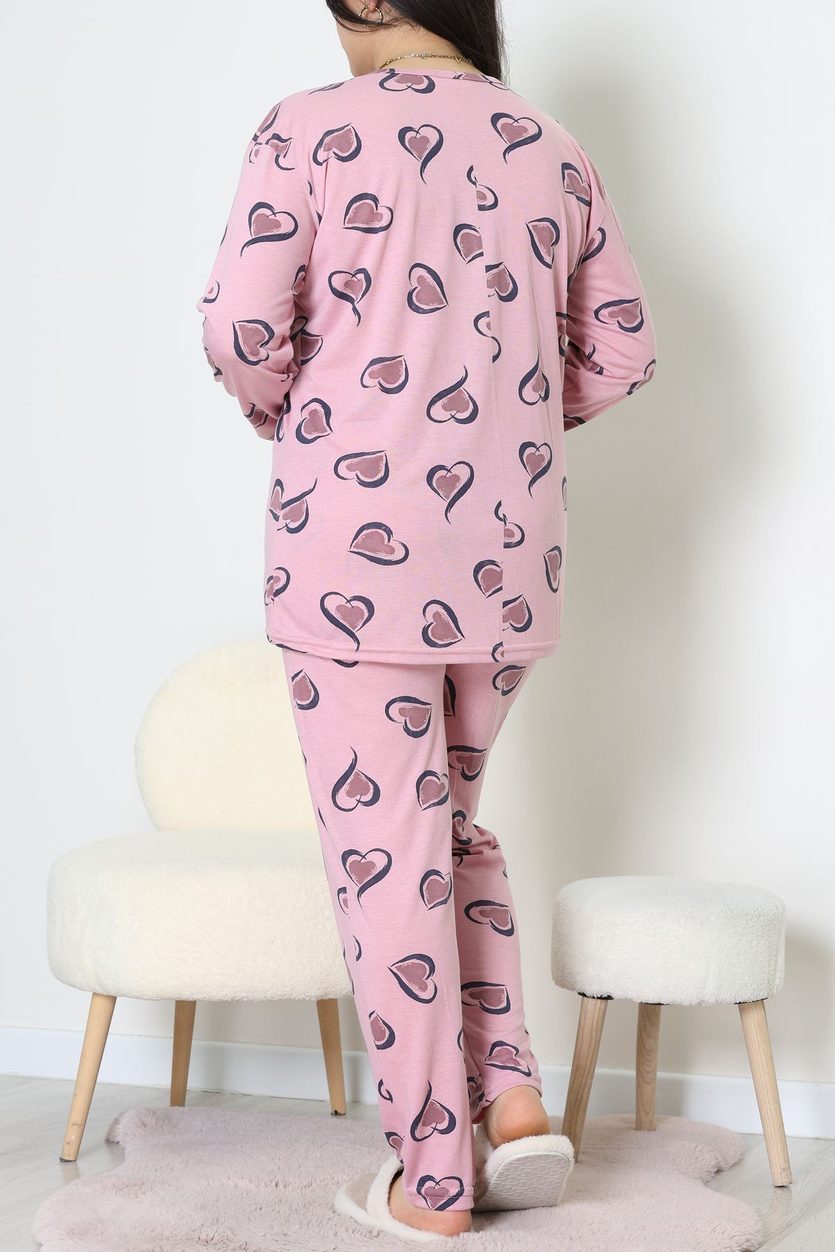 Ring Viskon Büyük Beden Pijama Takımı Pembe - 52202.1961.