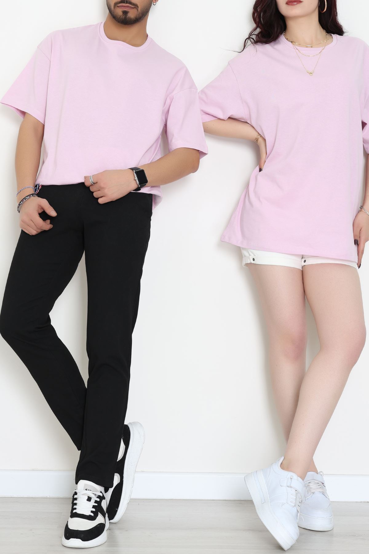 Kompak Penye Unisex Baskısız Oversize Tişört Lila - 55045.1872.