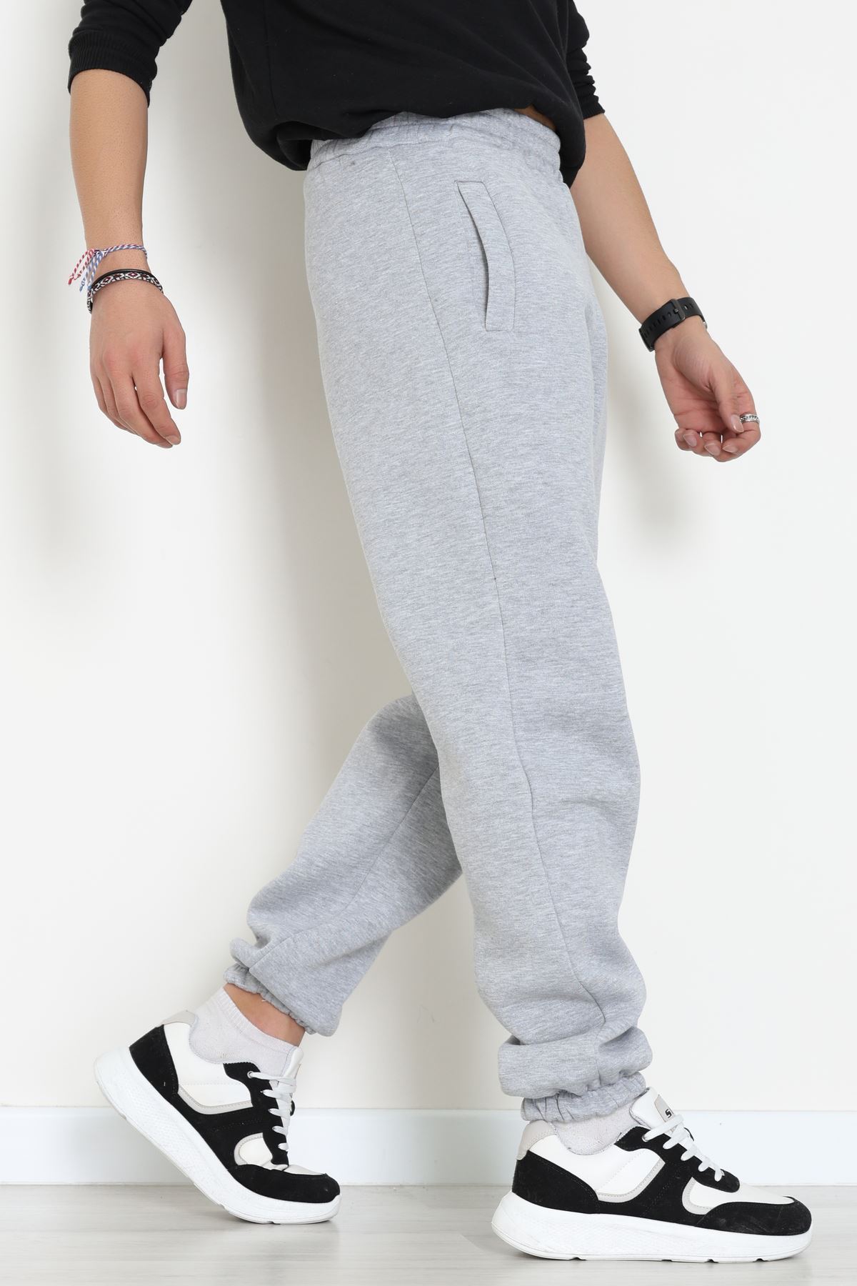 3 İplik Şardonlu Erkek Eşofman Altı Gri - 42615.1878.