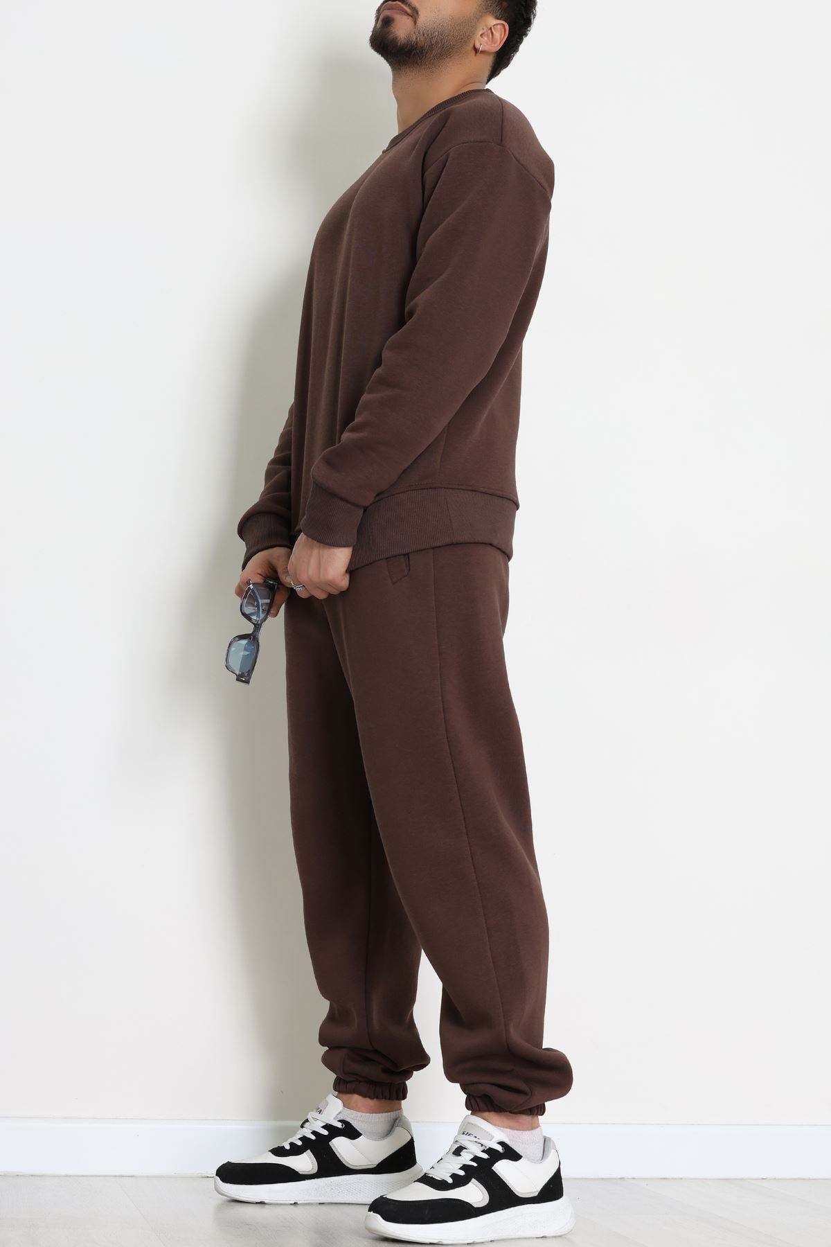 3 İplik Şardonlu Erkek Eşofman Takımı Kahve - 42612.1878.