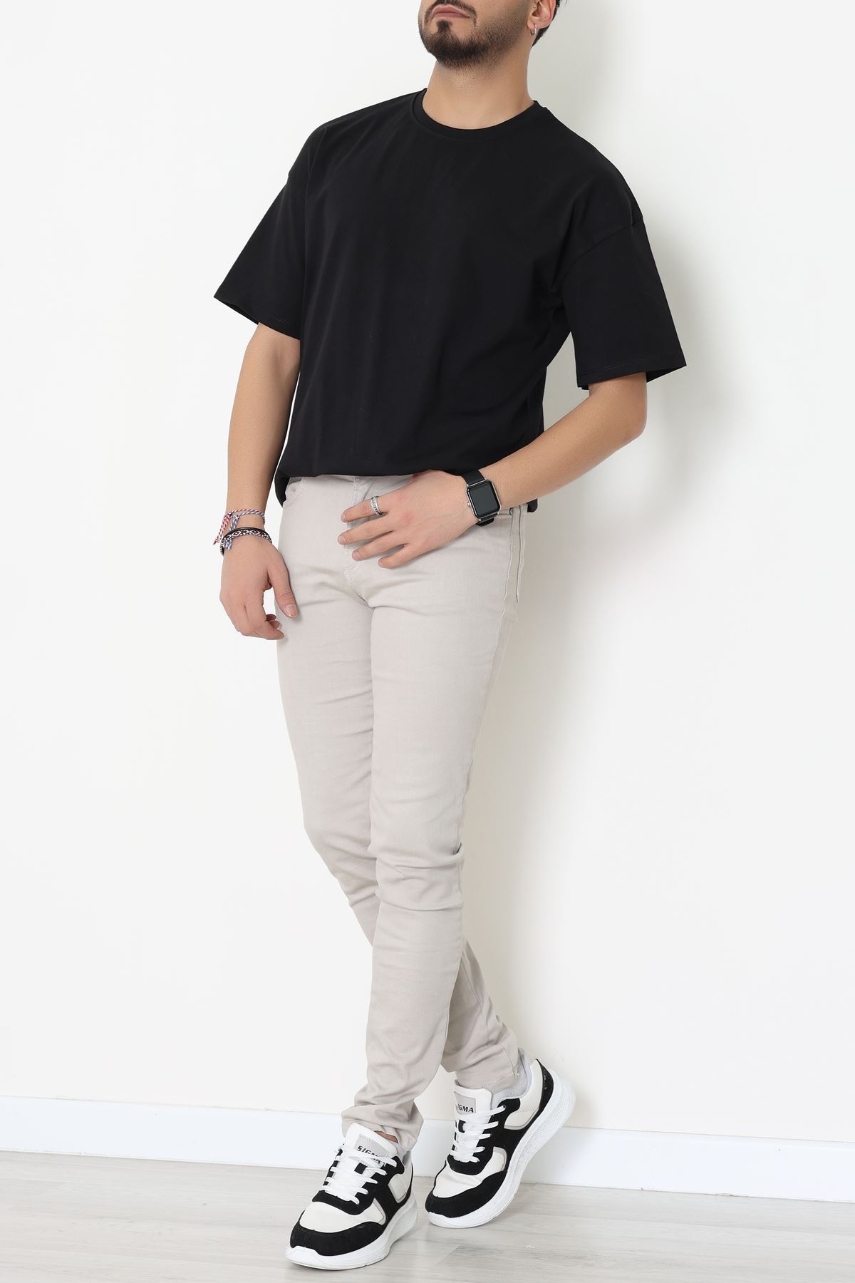 Kompak Penye Unisex Baskısız Oversize Tişört Siyah - 55045.1872.