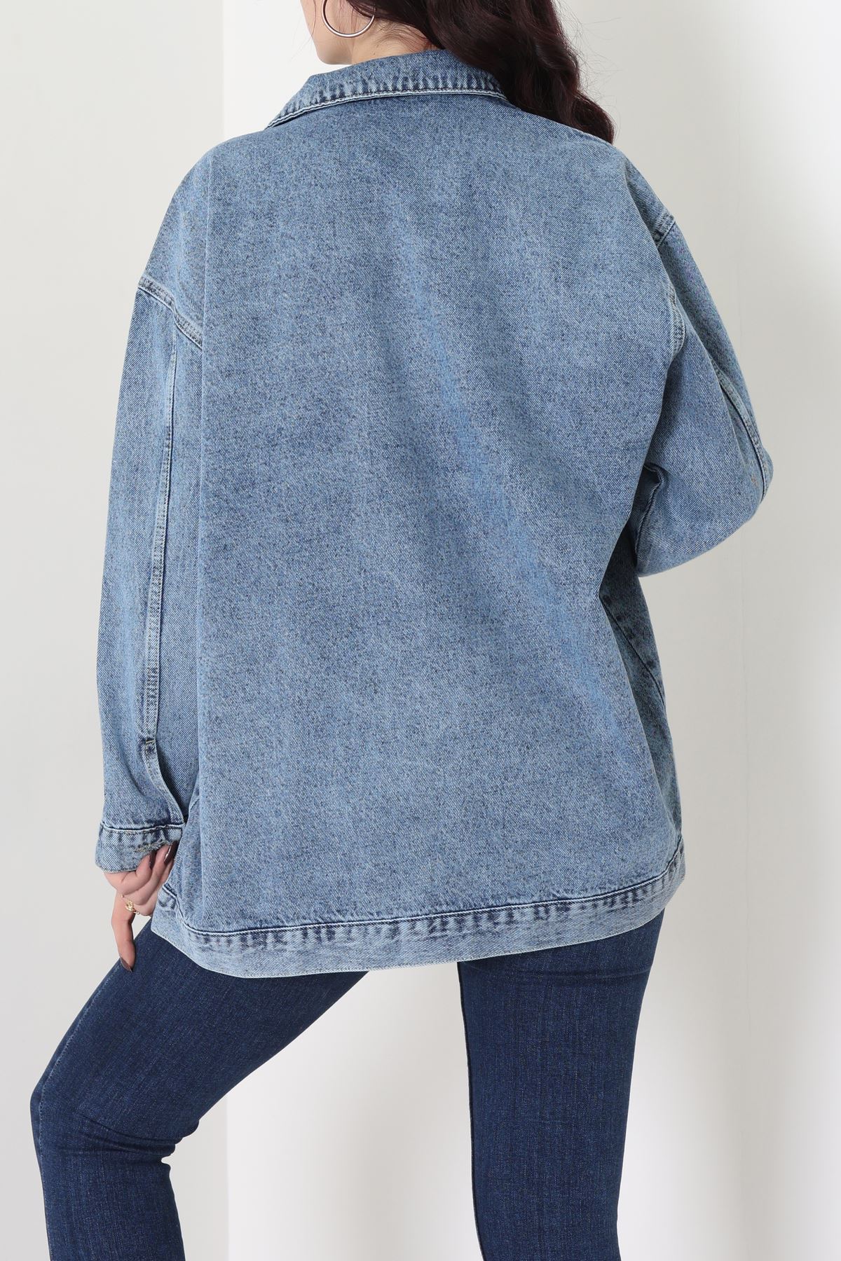 Yakası Taşlı Kot Ceket Karyıkama - 10033.2059.