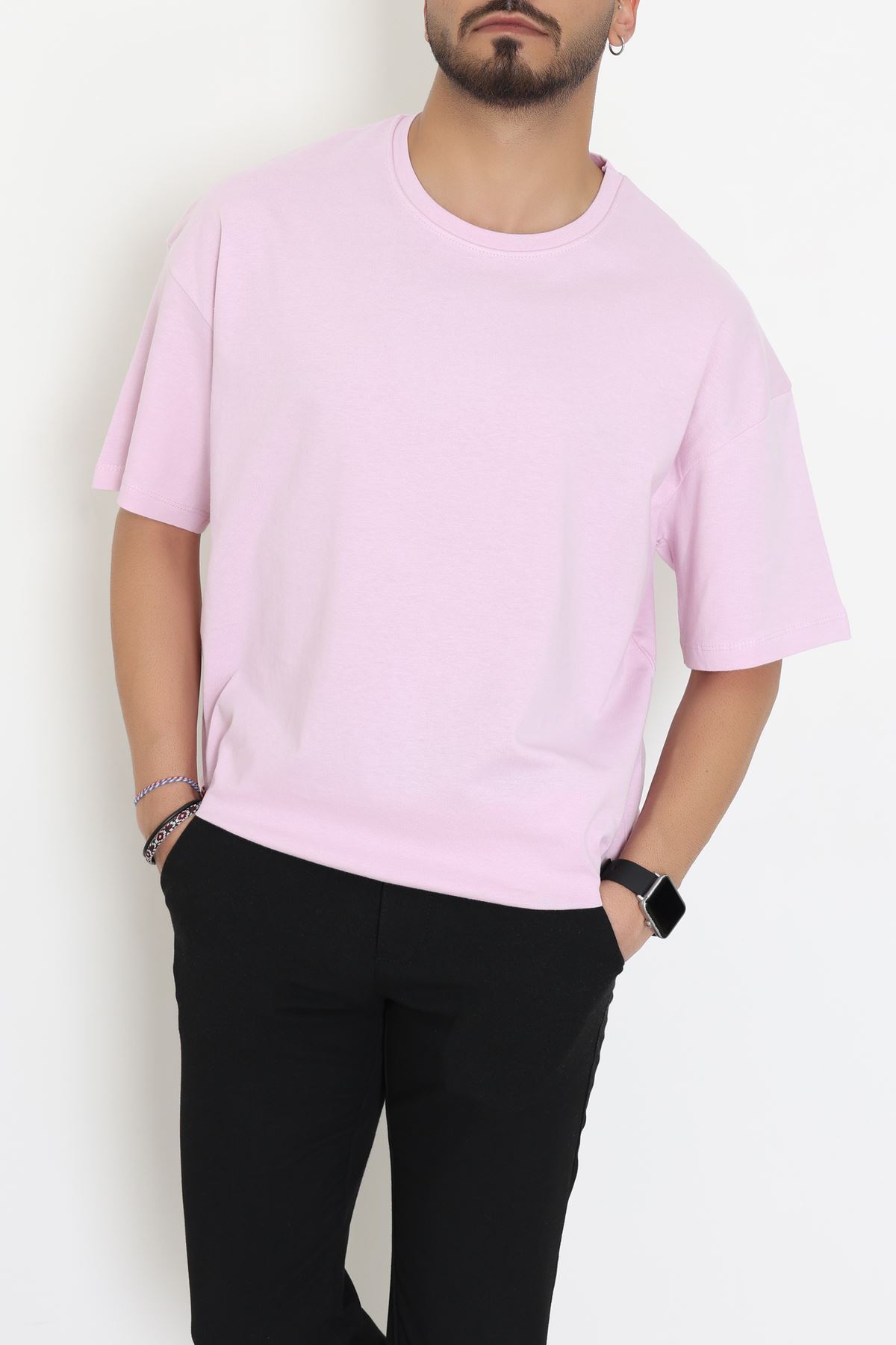 Kompak Penye Unisex Baskısız Oversize Tişört Lila - 55045.1872.