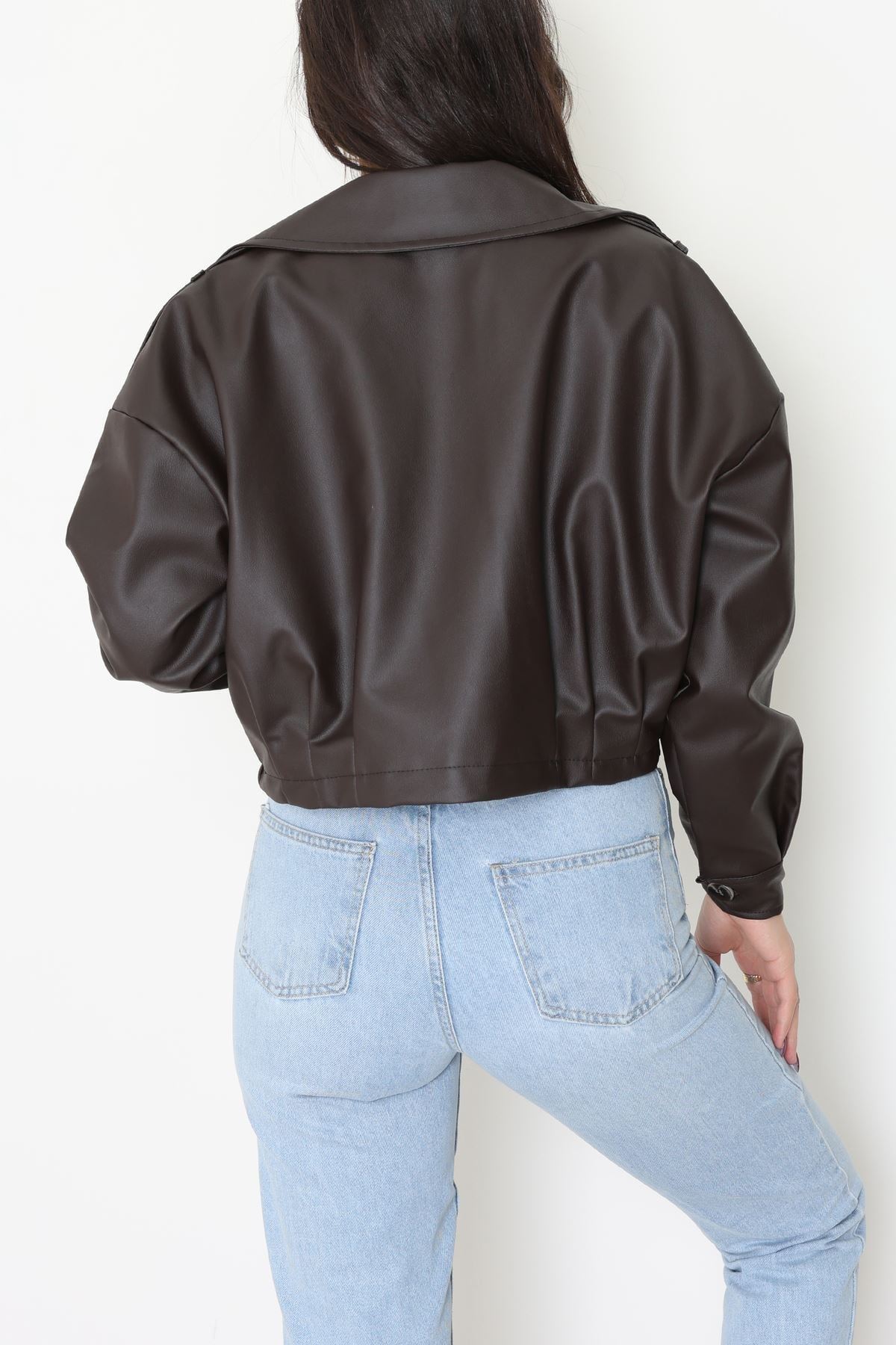 Astarlı Deri Ceket Acıkahve - 8770.179.