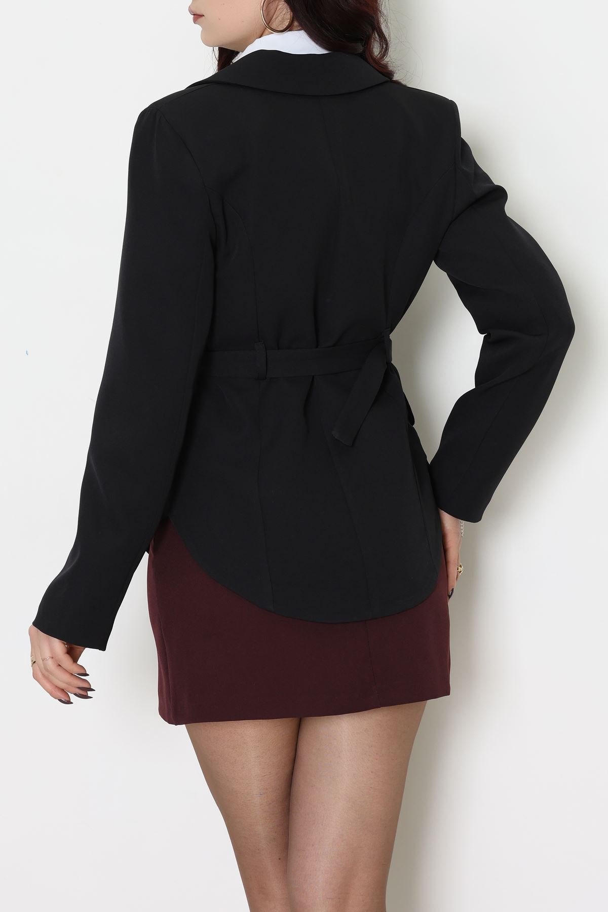 Dabıl Kumaş Astarlı Blazer Ceket Siyah - 2148.1991.