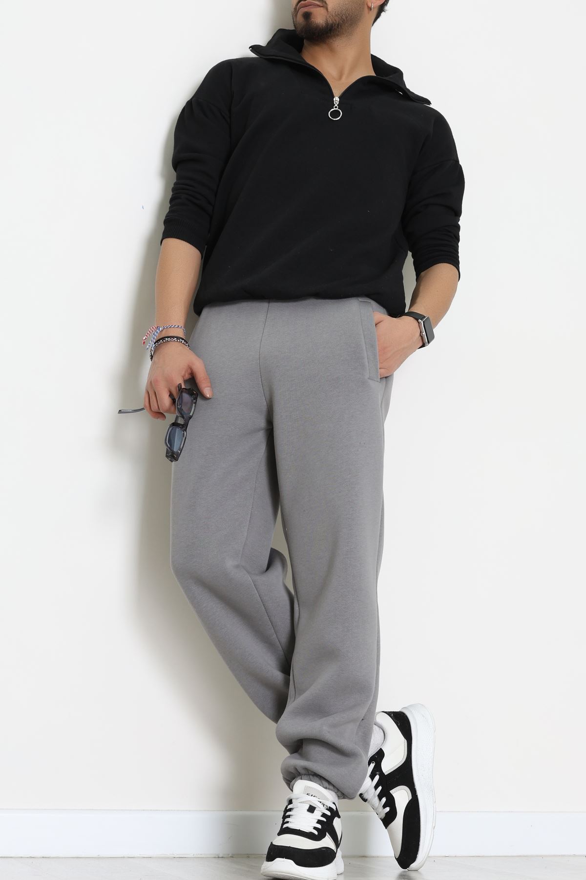 3 İplik Şardonlu Erkek Eşofman Altı Antrasit - 42615.1878.