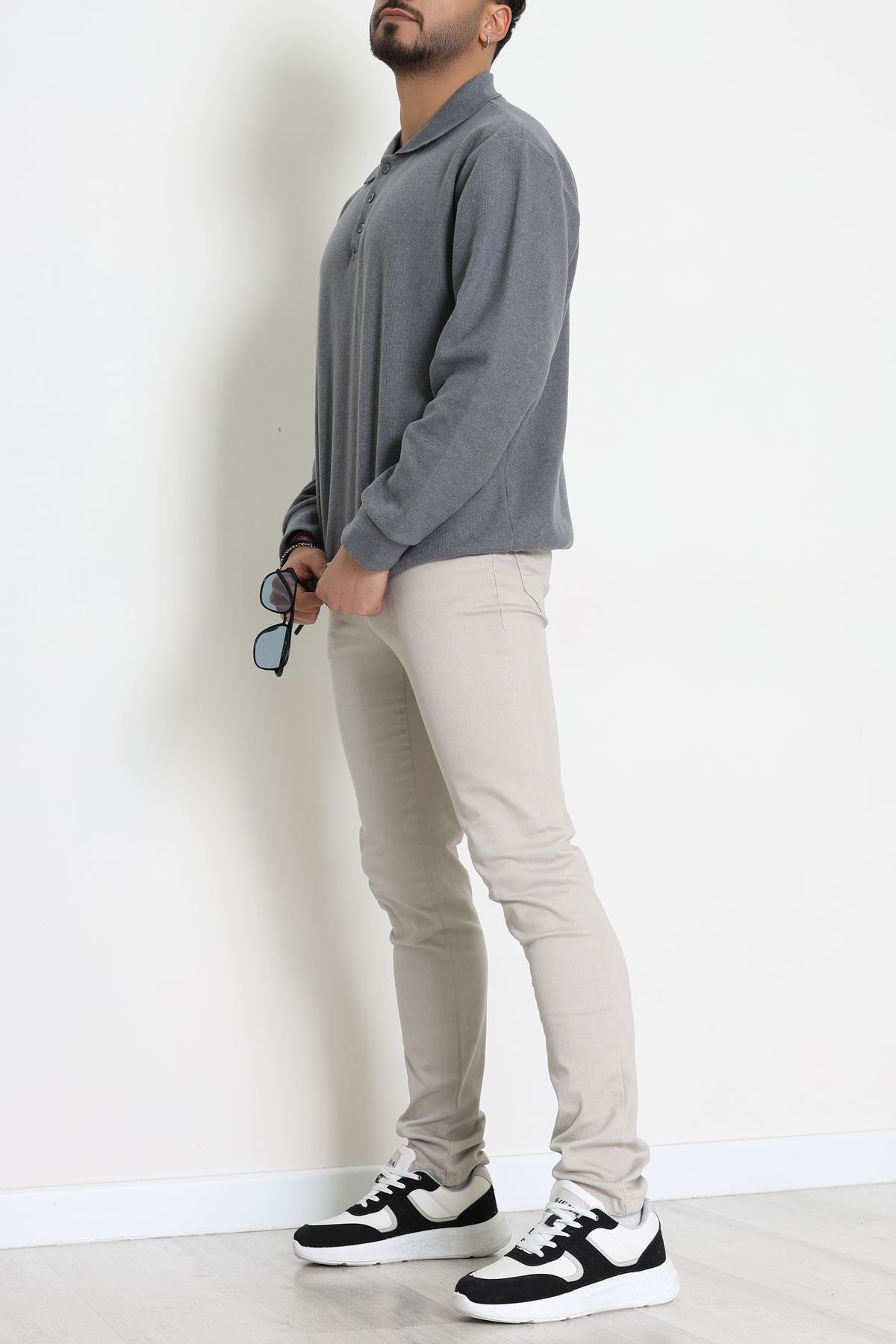 Polo Yaka Selanik Erkek Sweat Füme - 70863.1567.